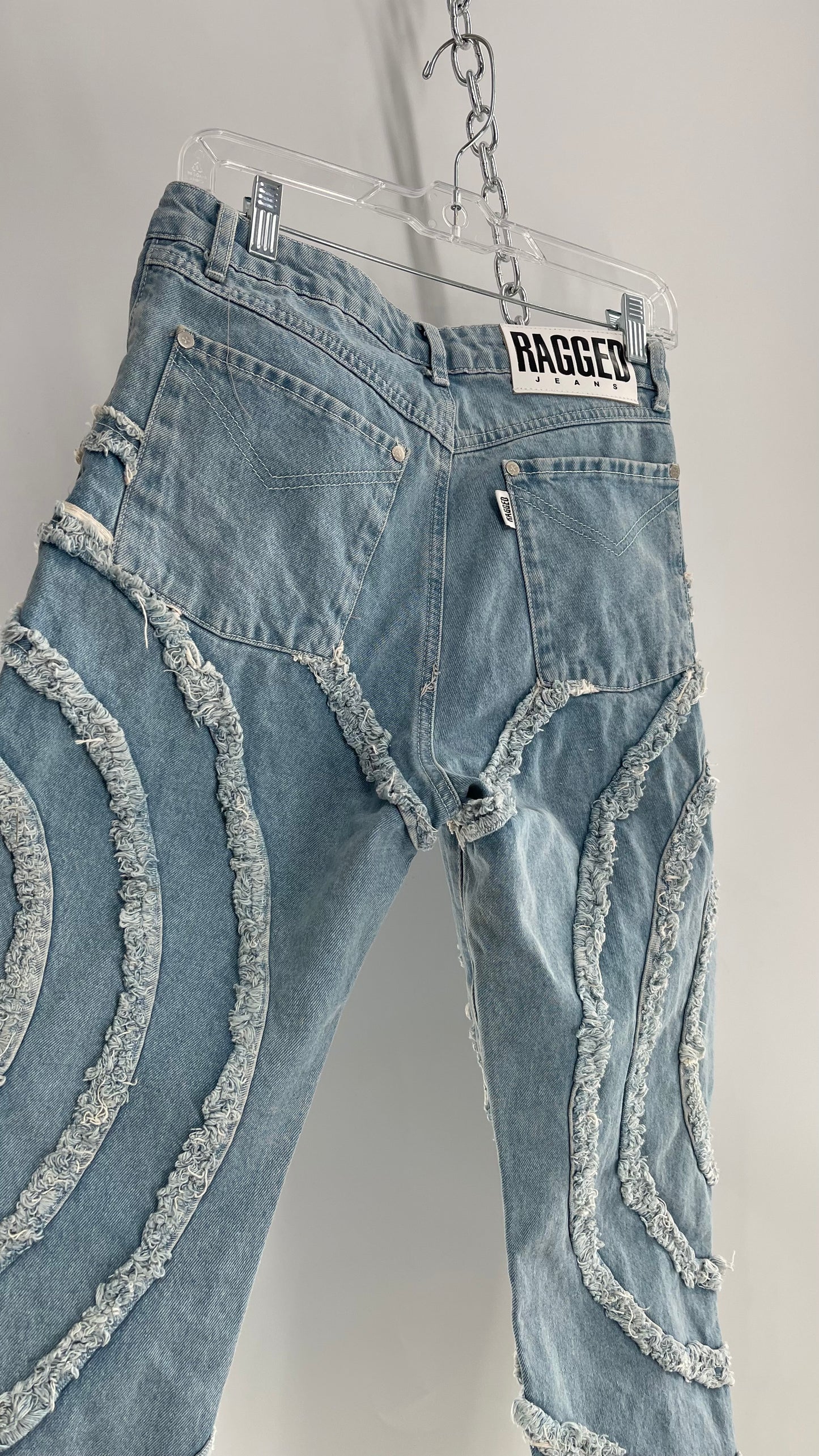 RAGGED PRIEST x Free People Raw Edge Seam Jeans with Tags Attached (28)