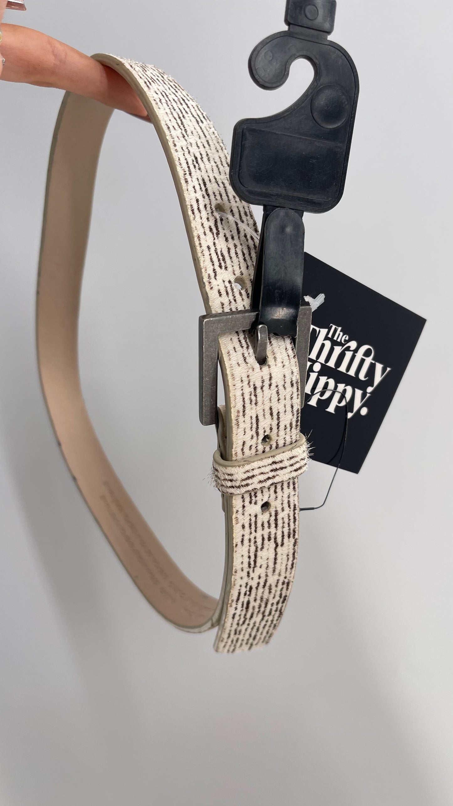 Urban Outfitters Calf Hair Beige Skinny Belt (Small)