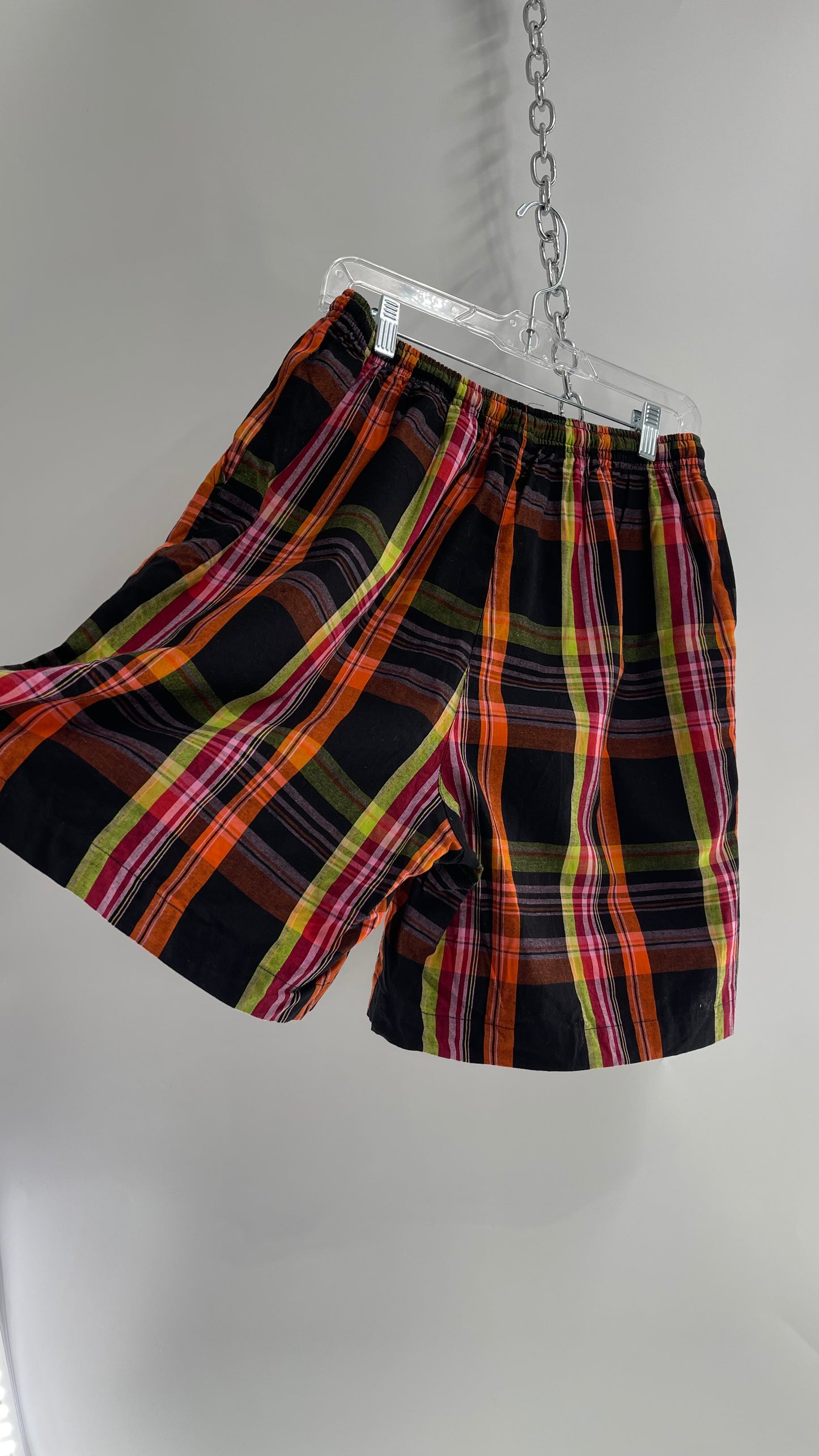 ERIKA Halloween/Fall Plaid Boxer Style Shorts (Large)