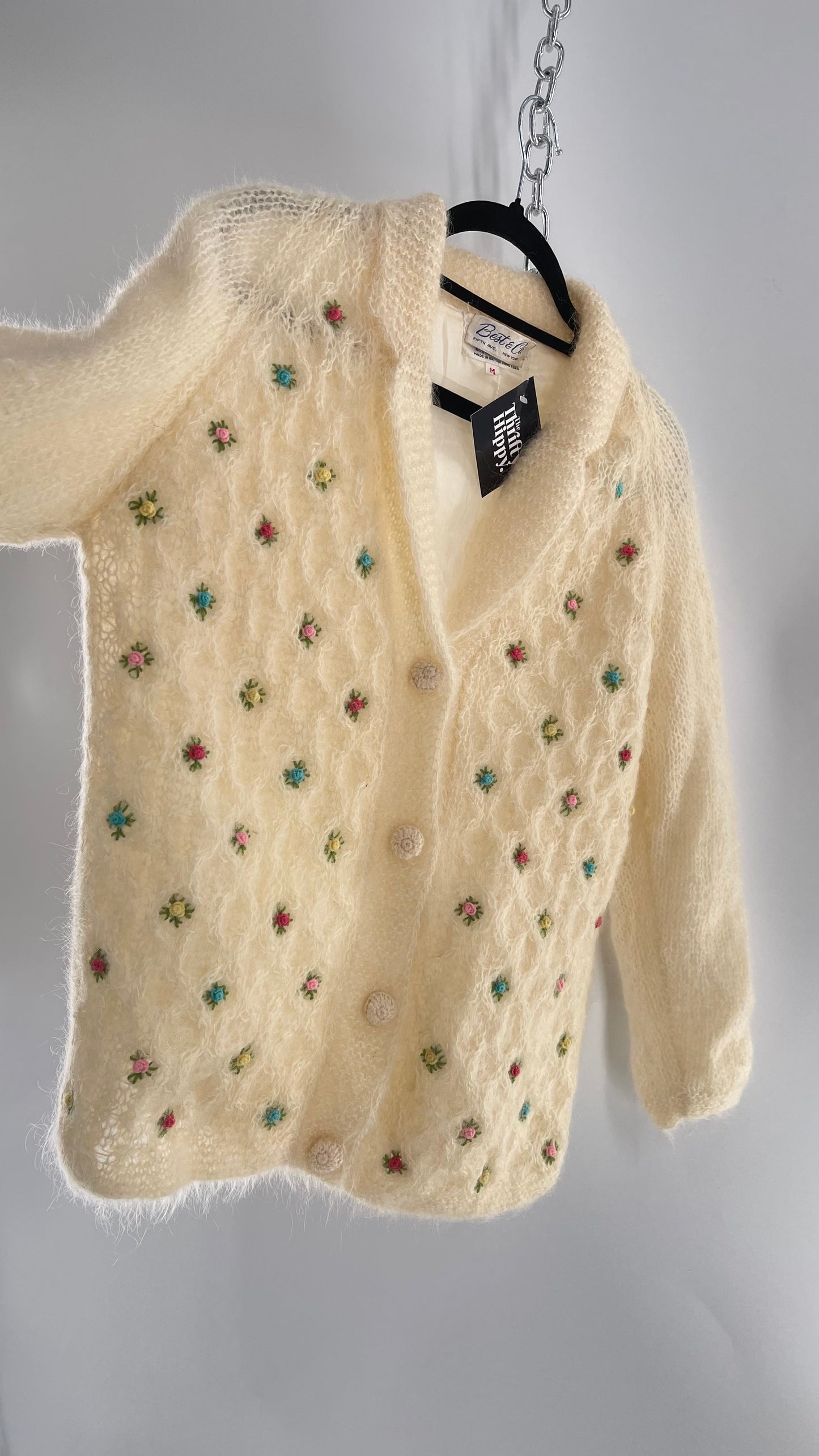 Vintage Best & Co Lil Rose, Cream Granny Cardigan (Medium)