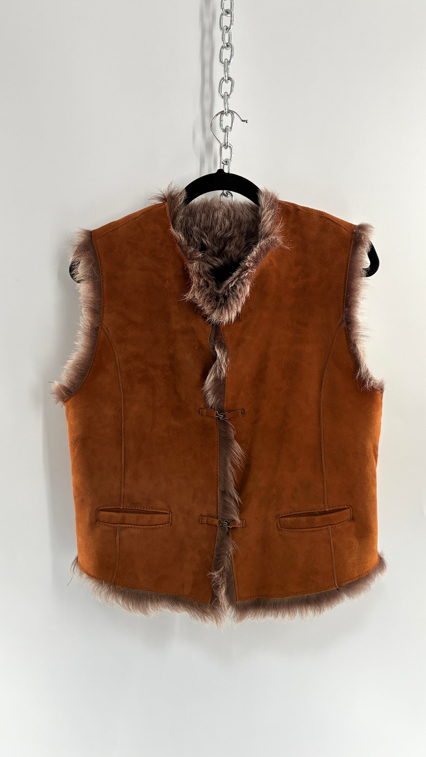 OVERLAND Genuine Fur and Sheepskin Suede Leather Vest Made in France (12)