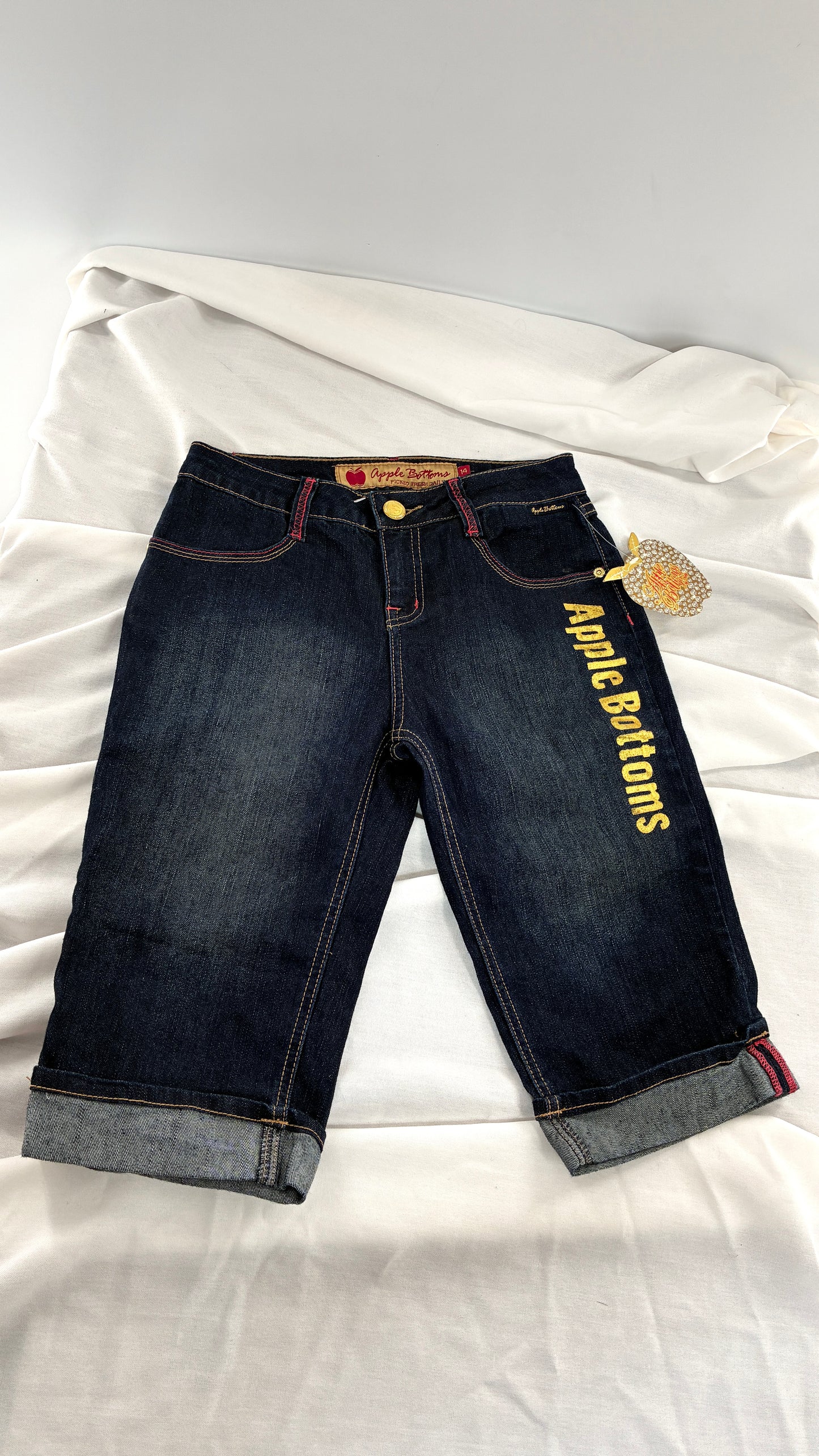 Deadstock Vintage APPLE BOTTOM JEANS Bermuda Shorts (14 Juniors, XS/S)