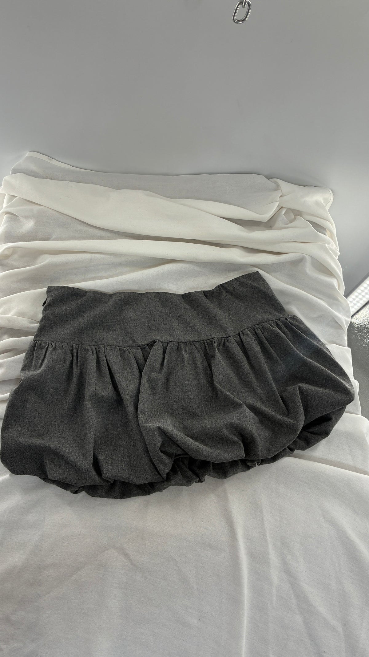 HOLLISTER Grey Bubble Hem Minu Skirt with Tags Attached  (Medium)