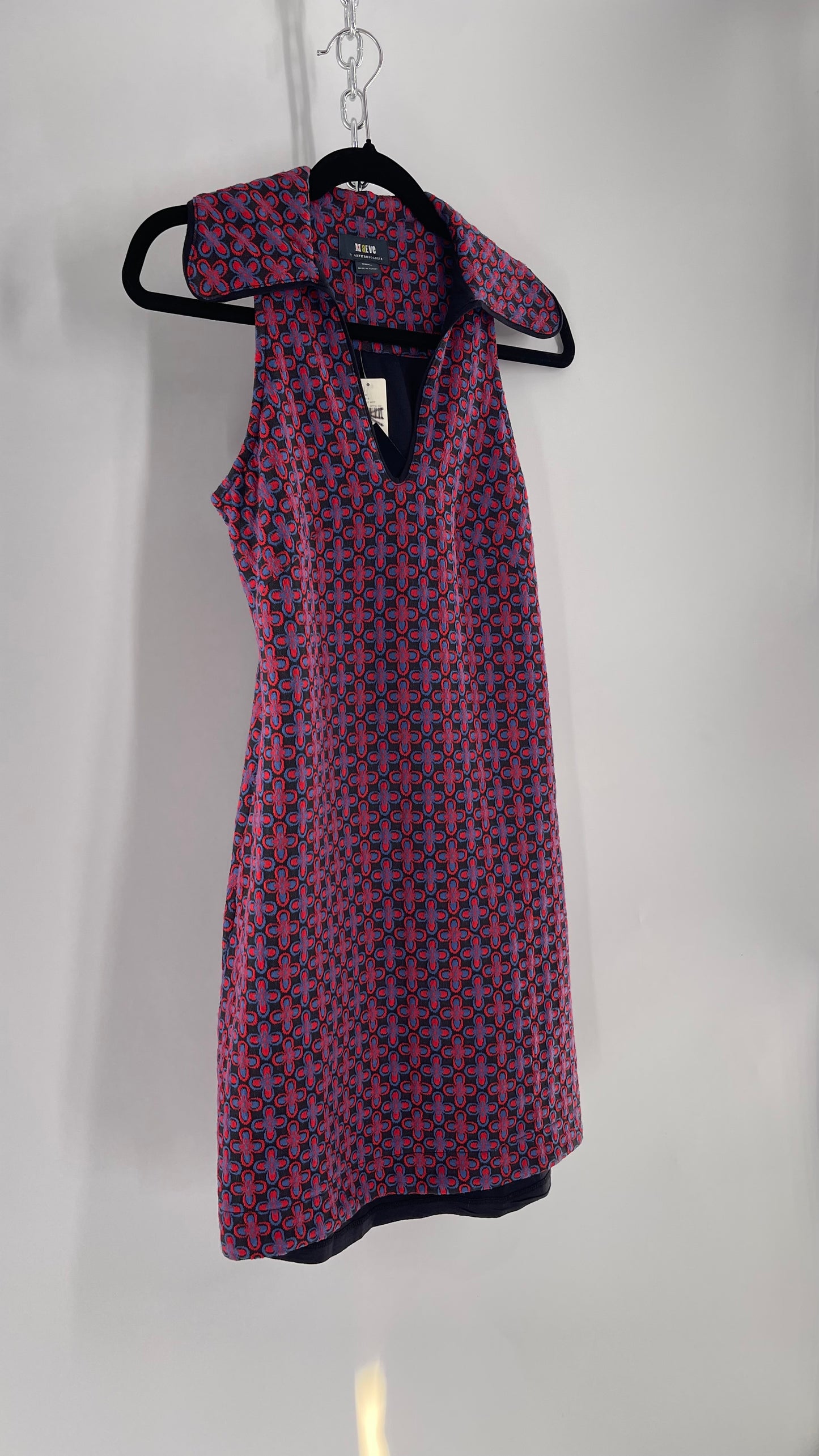 Maeve Anthropologie 1970s Retro Collared Tunic Mini Dress (XXS)