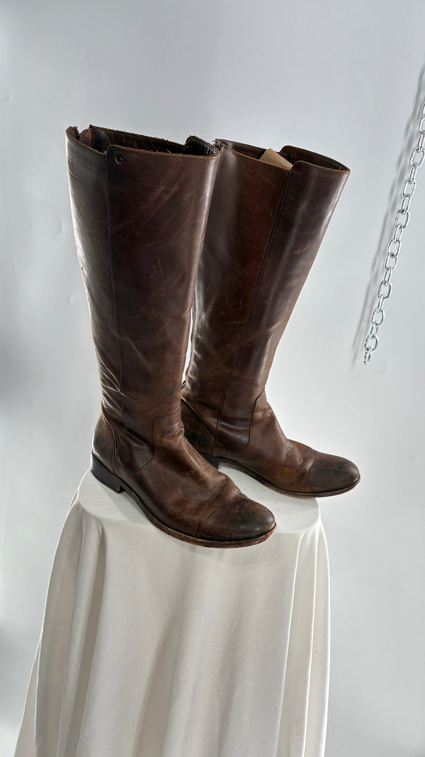 Vintage Distressed FRYE Riding Boots Made in Mexico (8)