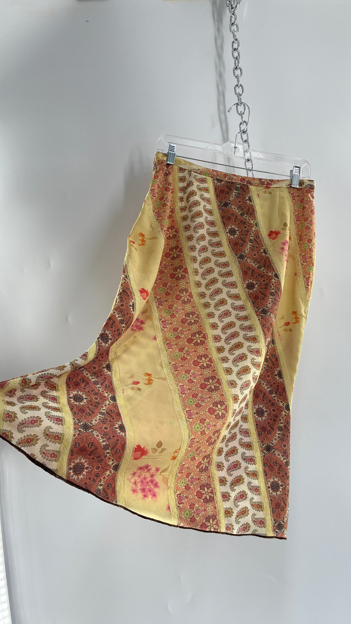 Vintage JANE DOE Paneled Skirt with Embroidered Sequin Details (Large)