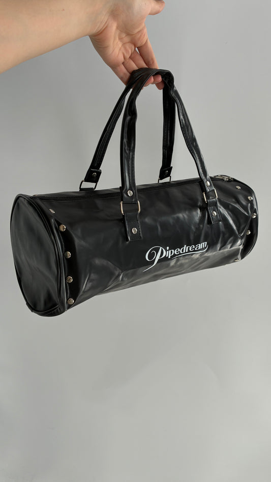 Vintage PIPEDREAM 2005 Cylindrical Black Shoulder Bag with Studded Details