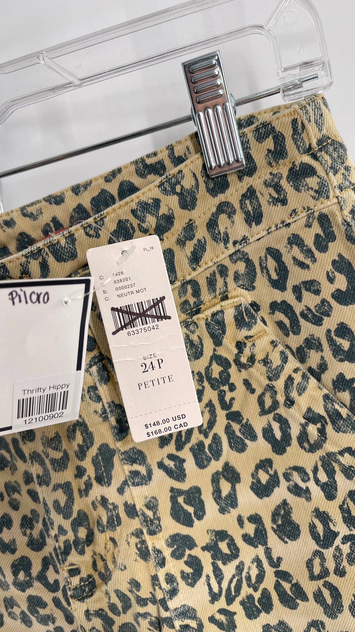 Pilcro Anthropologie Beige Blue Faded Leopard Carpenter Pant with Tags (24P)