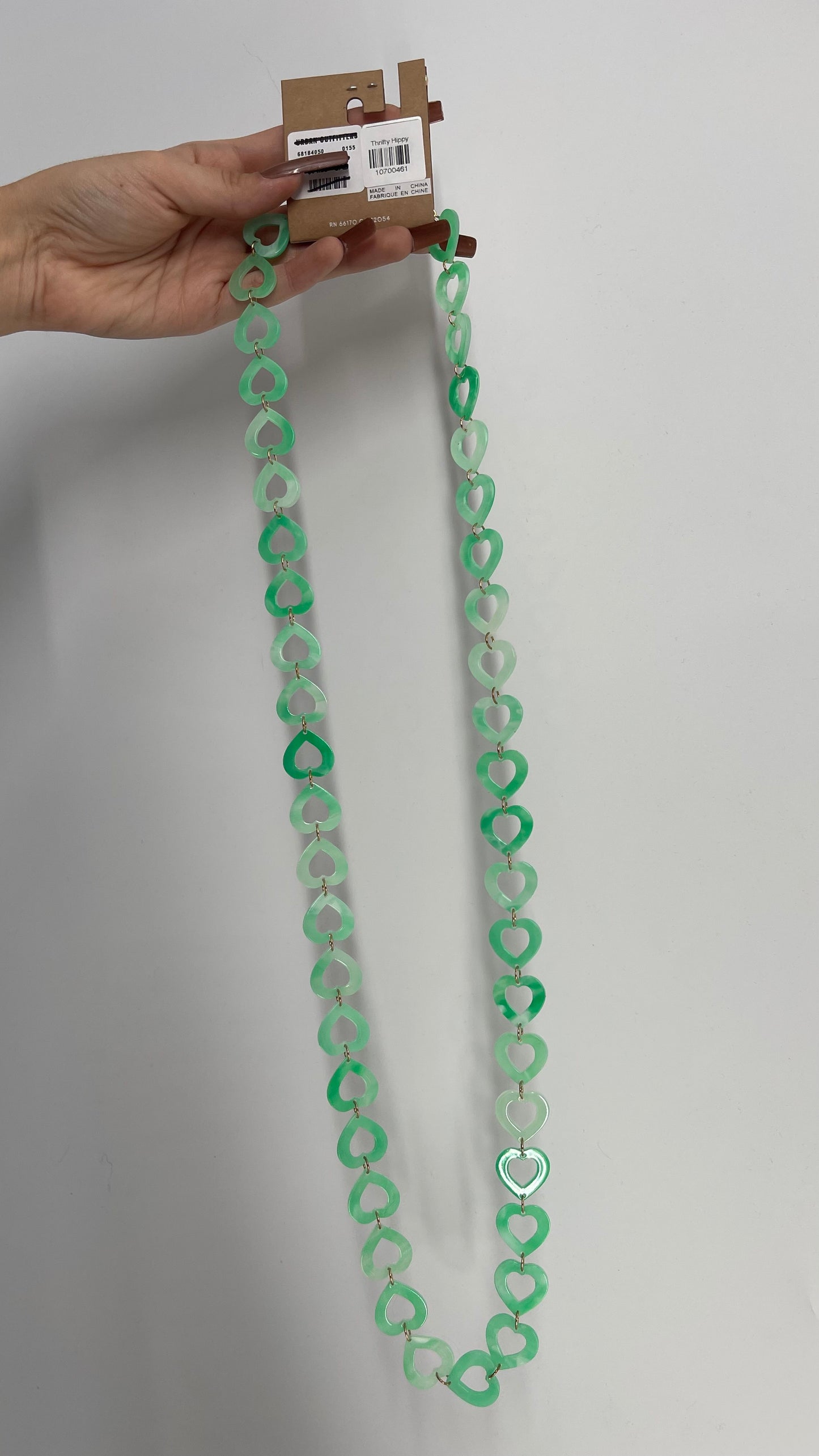 Urban Outfitters Green Chained Hearts Necklace/Waist Chain with Tags Attached (M/L)