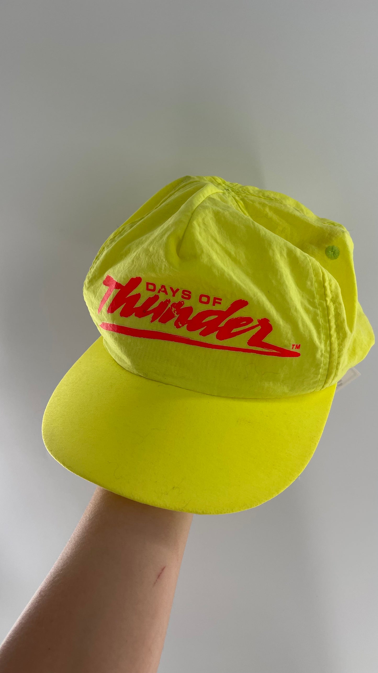 Vintage 1980s Neon Yellow Days of Thunder Hat