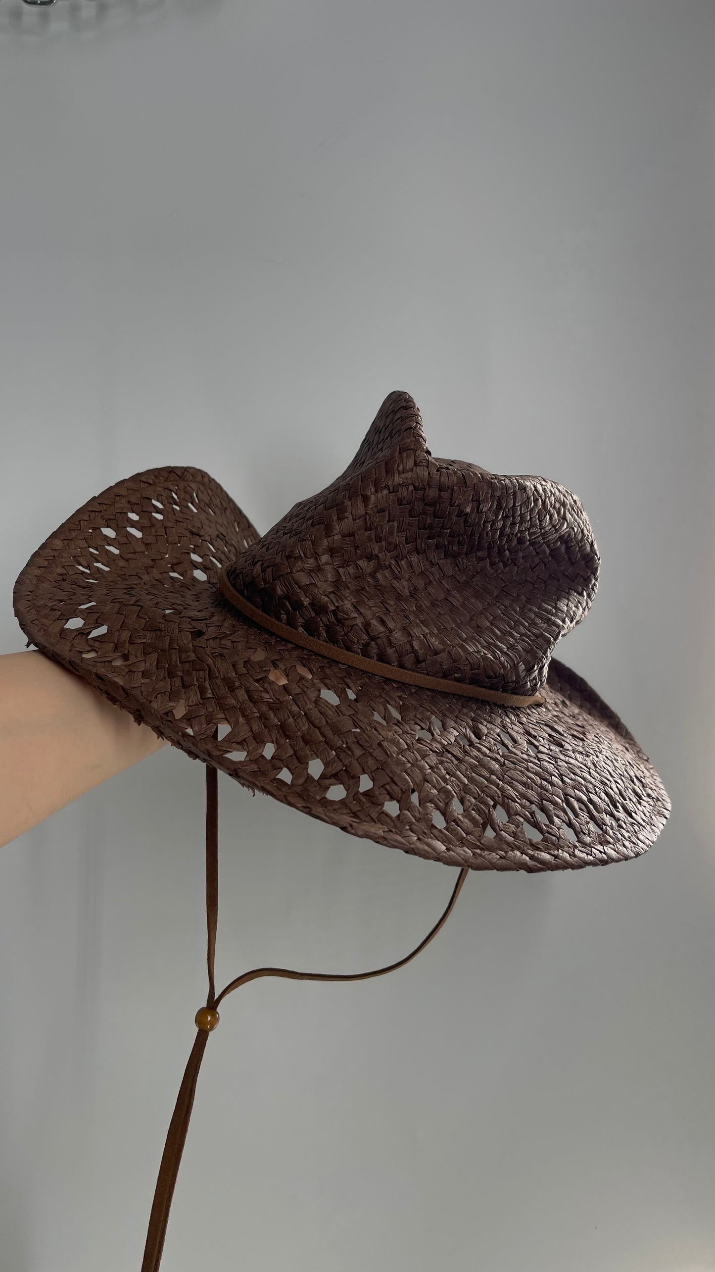 Brown Country Cowboy Shapeless Straw Hat