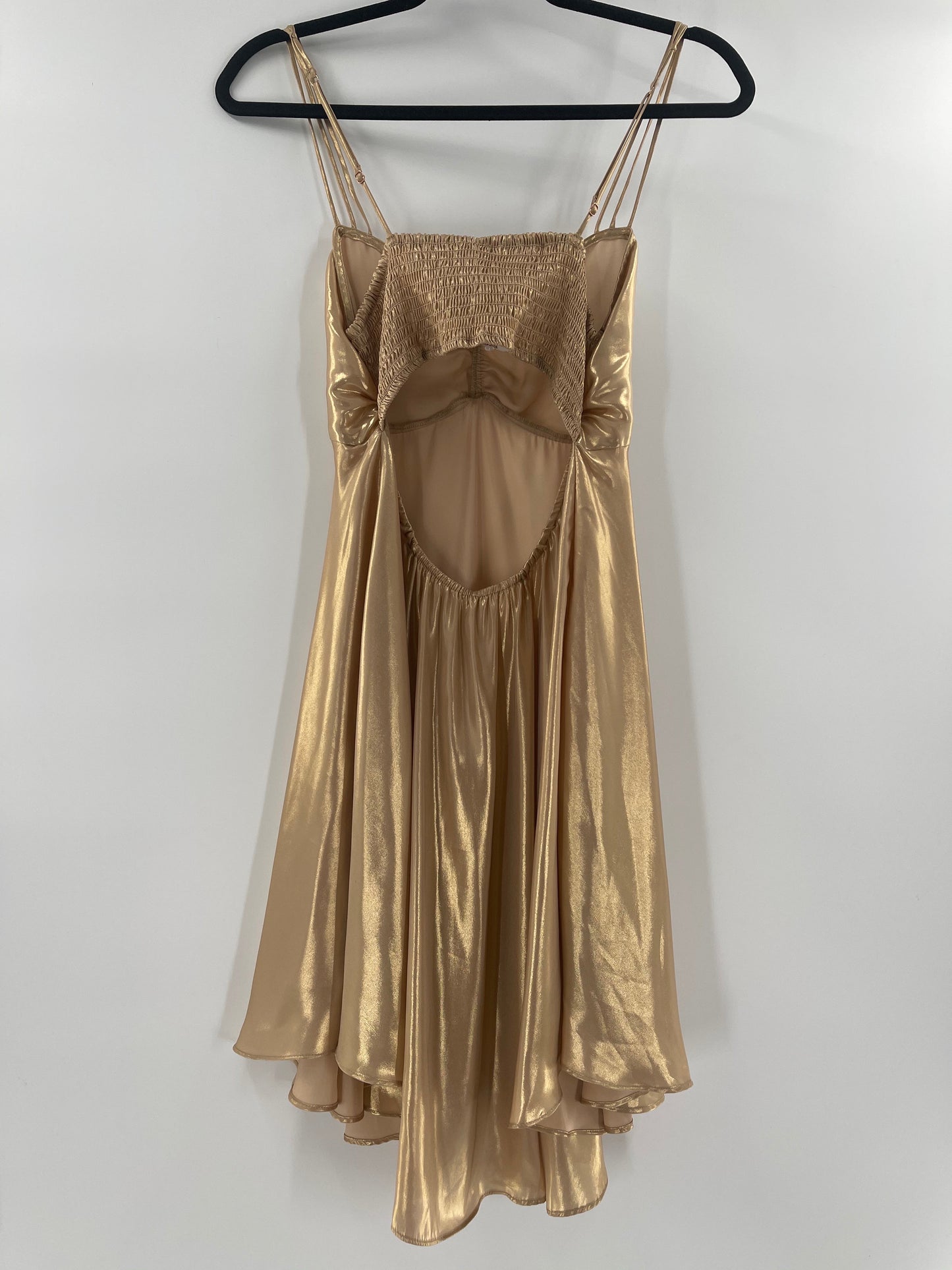 Free People Gold Molten Metal Dress (Small)