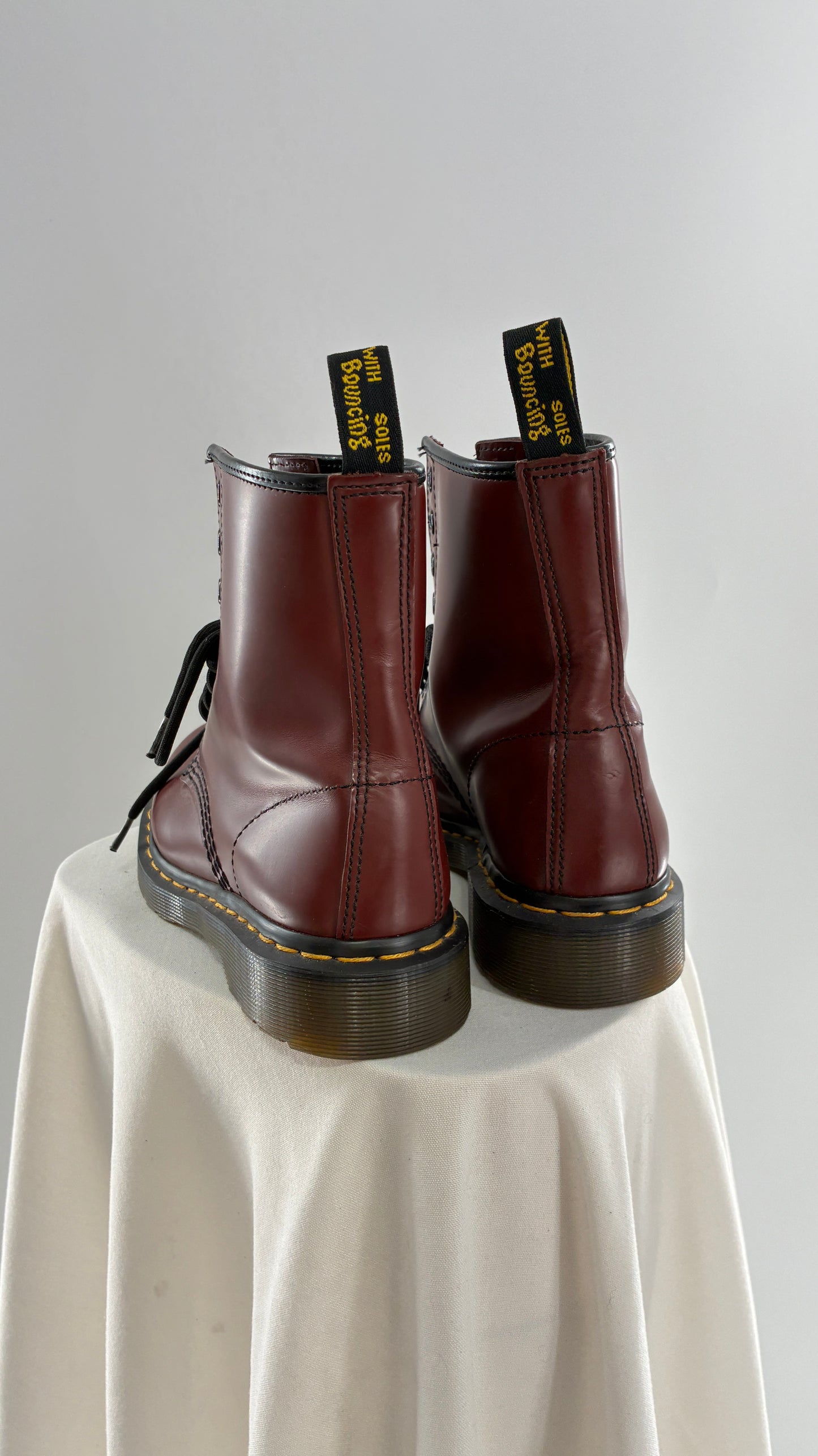 Vintage Dr. Martens Burgundy Maroon Combat Boots (6L)
