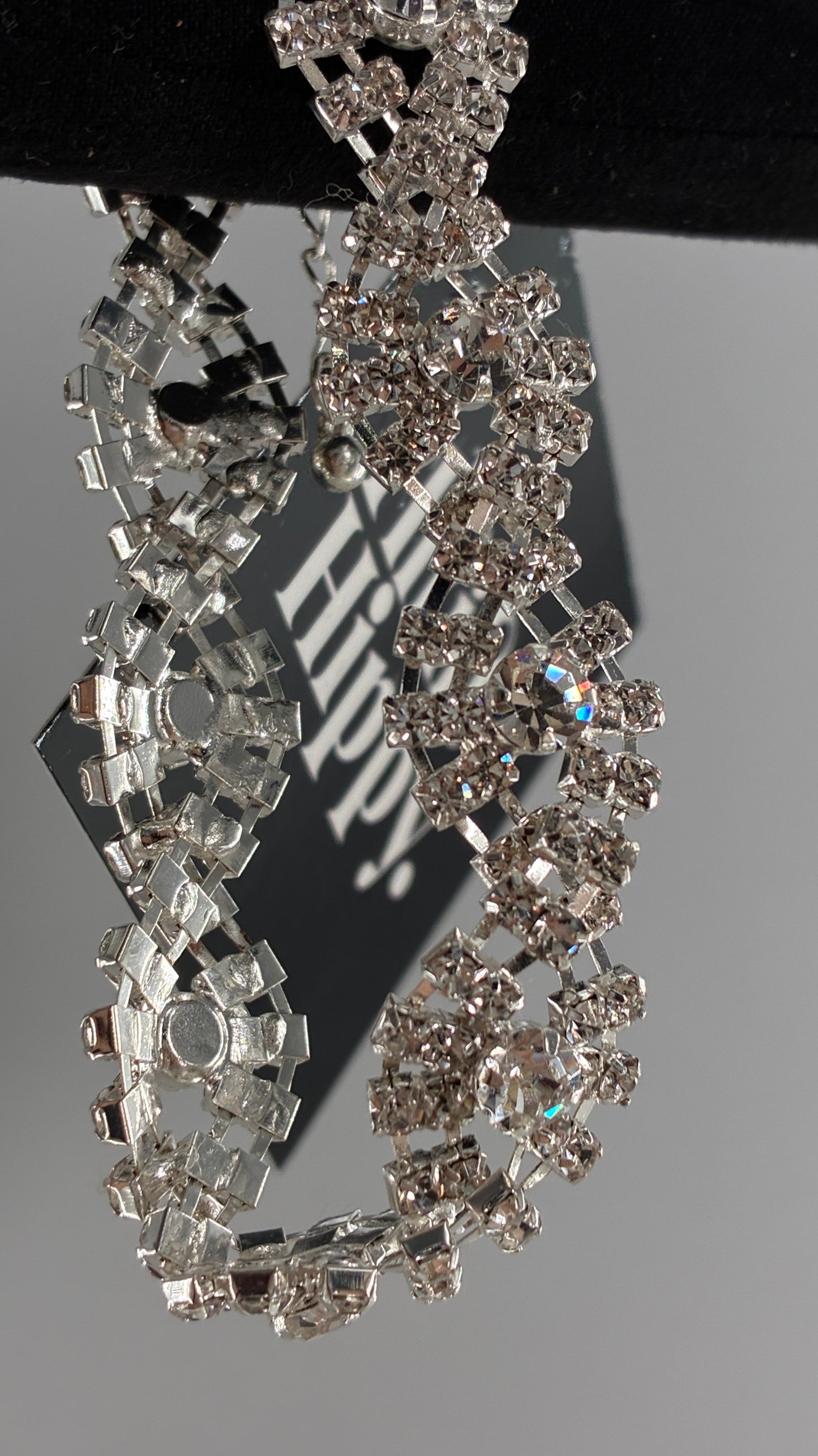 Silver Rhinestone Encrusted Bracelet