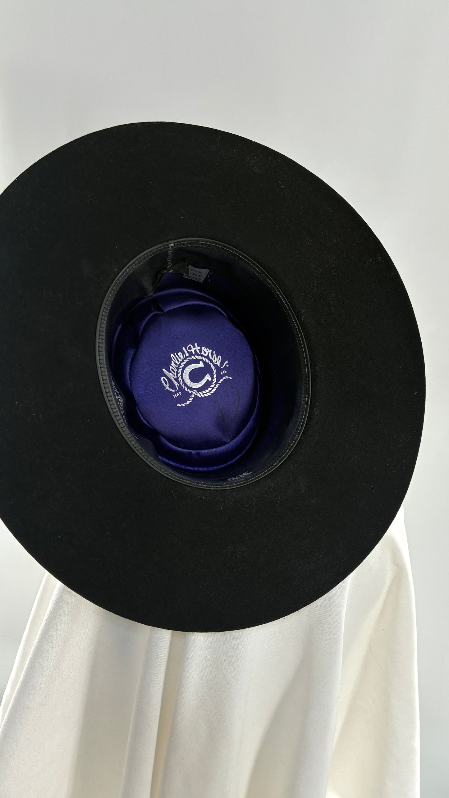 Vintage CHARLIE1HORSE High Desert Black 100% Wool Wide Brim Hat