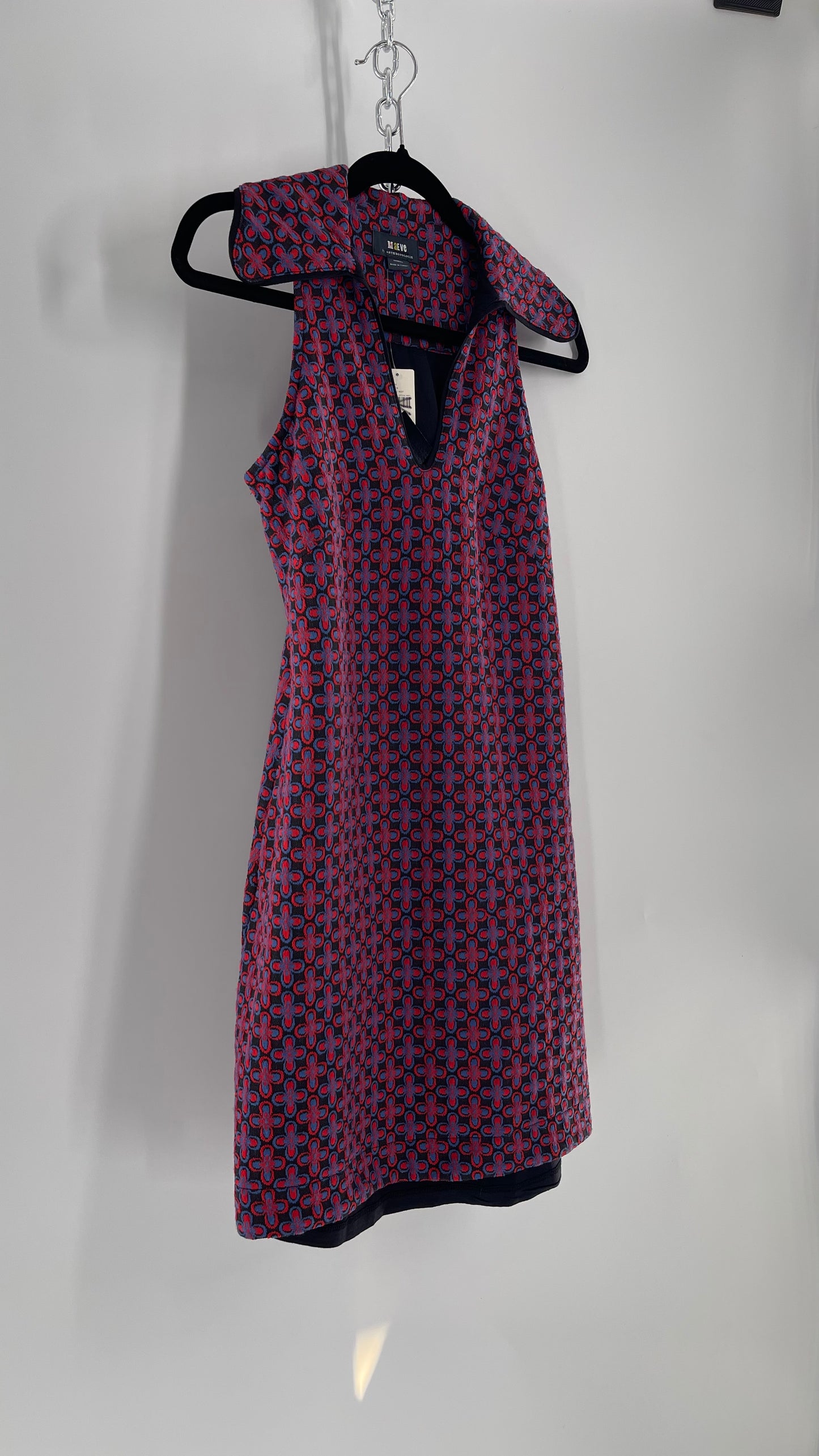 Maeve Anthropologie 1970s Retro Collared Tunic Mini Dress (XXS)