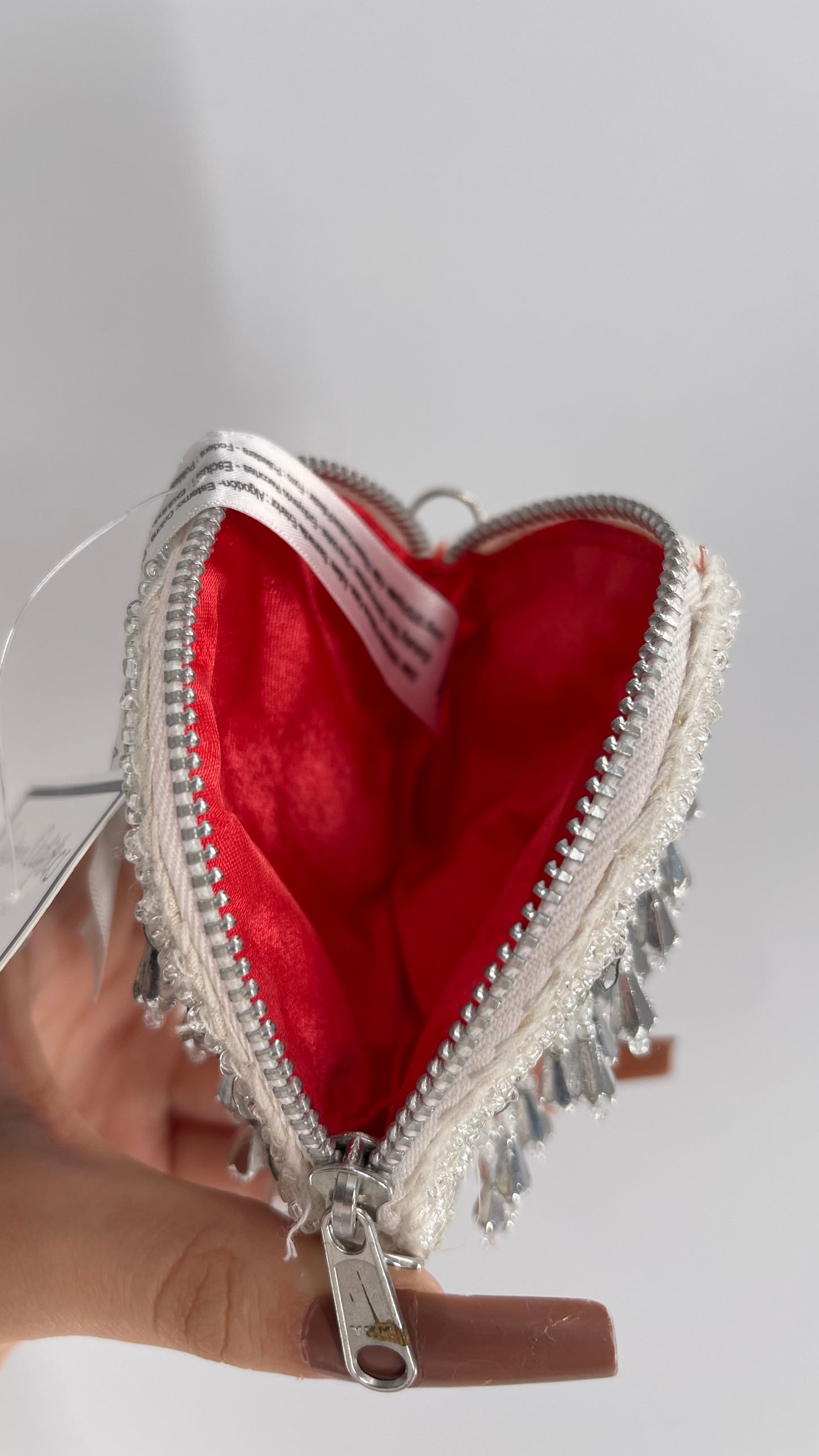Urban Outfitters Embellished, Sequin, Dangling Crystal Round Coin Pouch