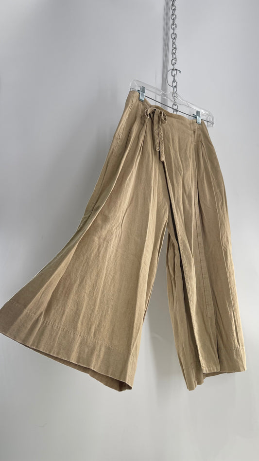 Free People Tan Cropped Wide Leg Trousers (0)