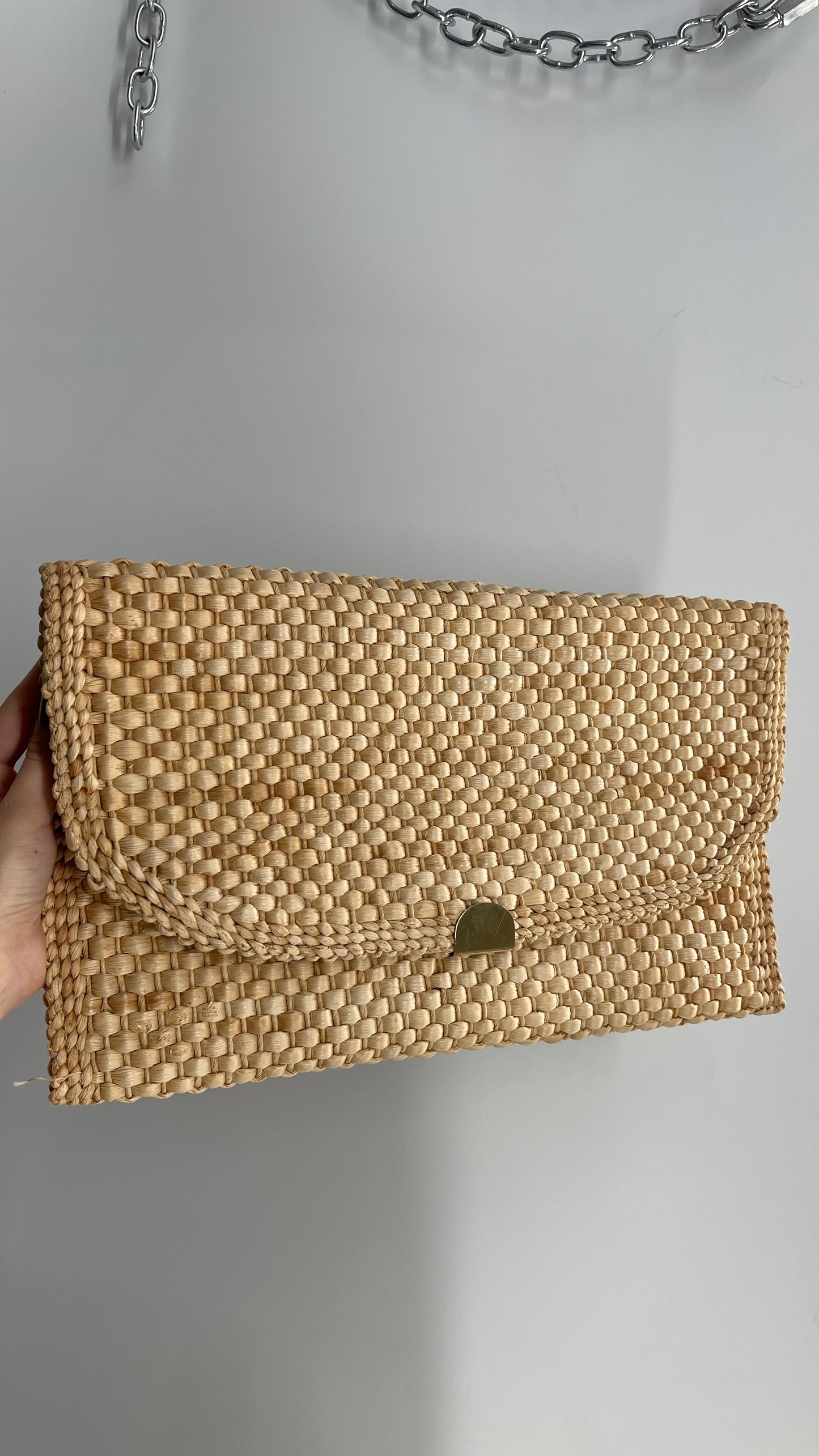 Vintage Mister Ernest Woven Straw Oversized XL Clutch