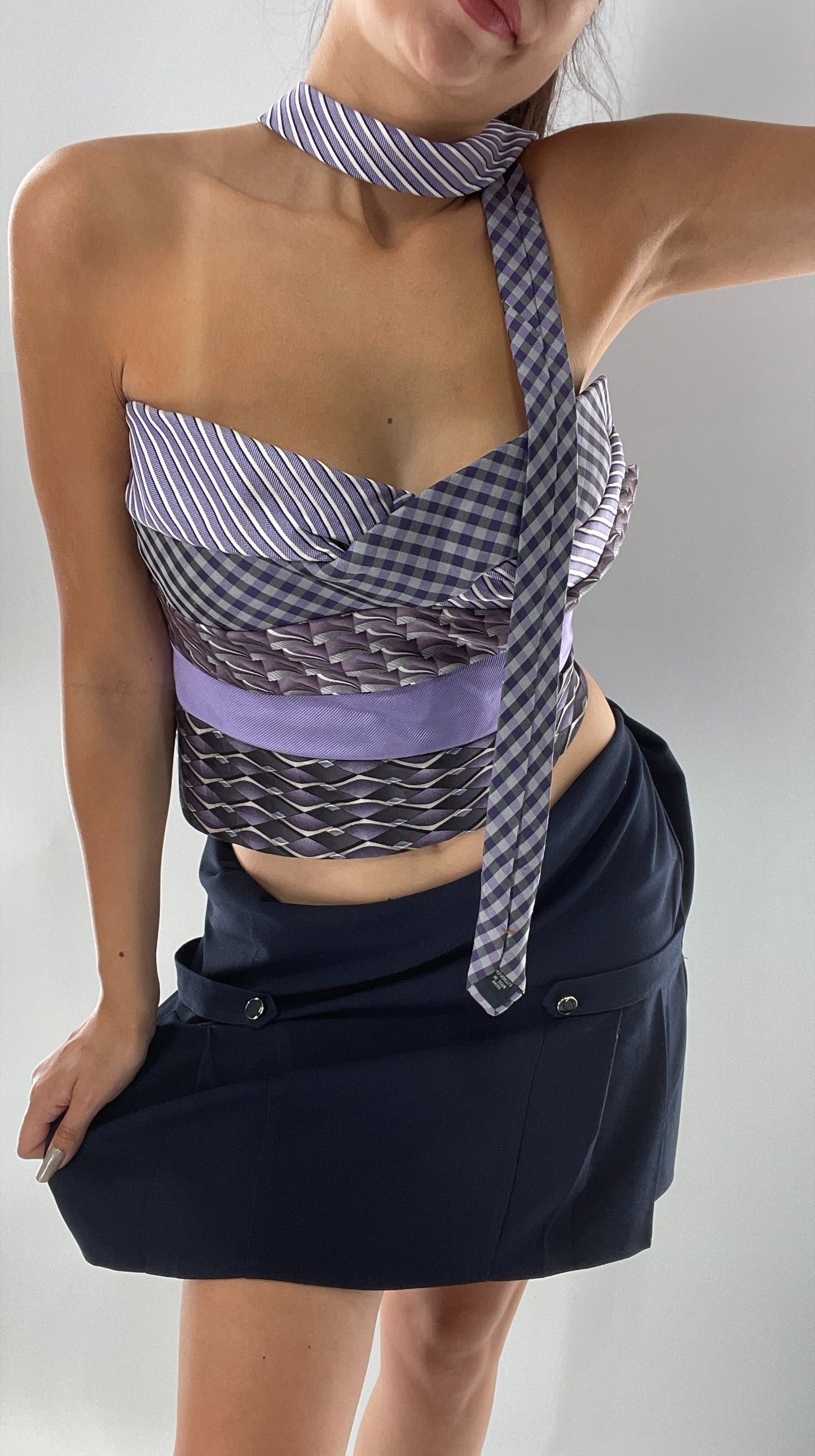 All Tied Up Custom Handmade Top Purple (One Size)