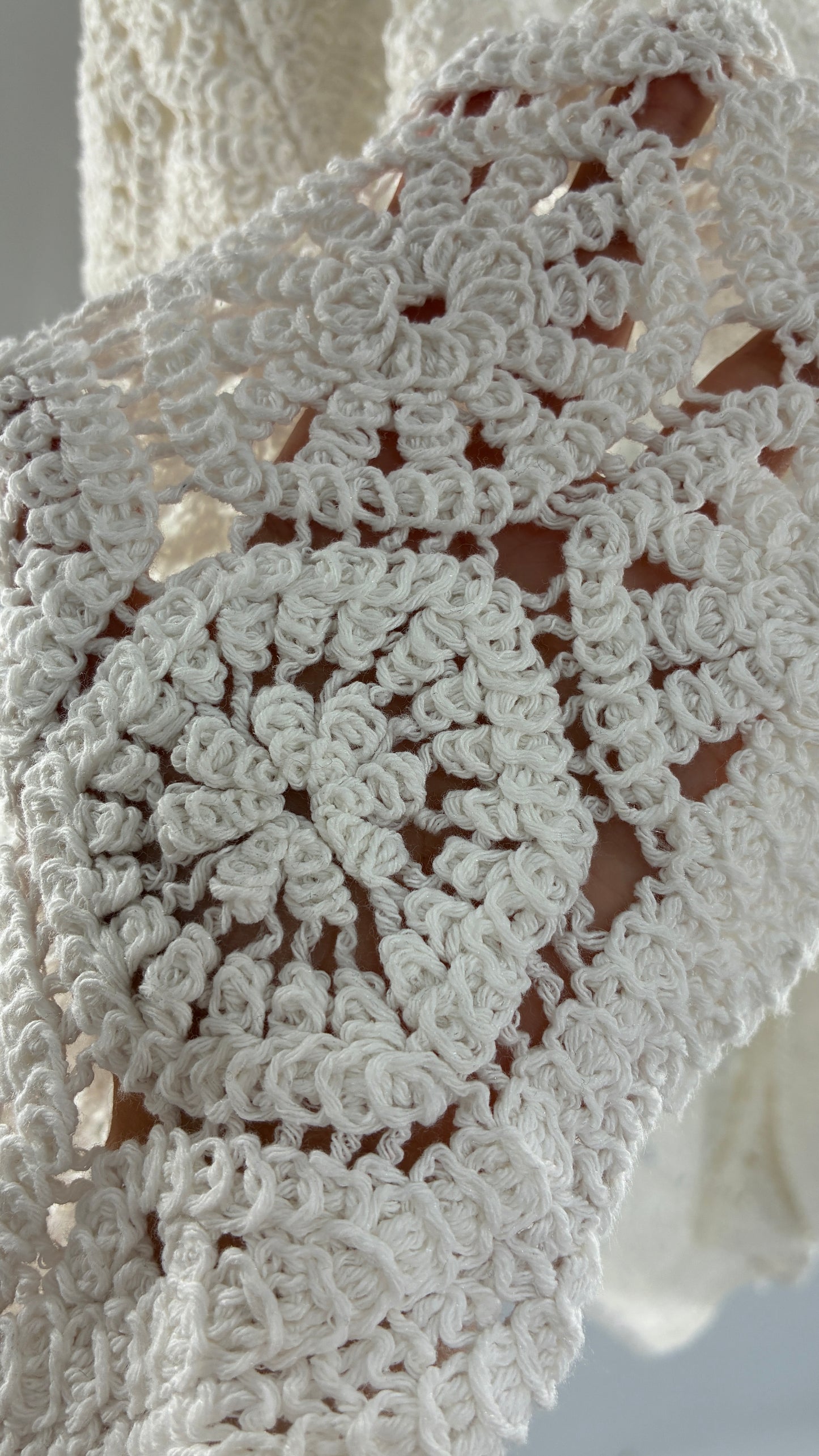 Imported White Crochet Cape from Portugal with Tags Attached