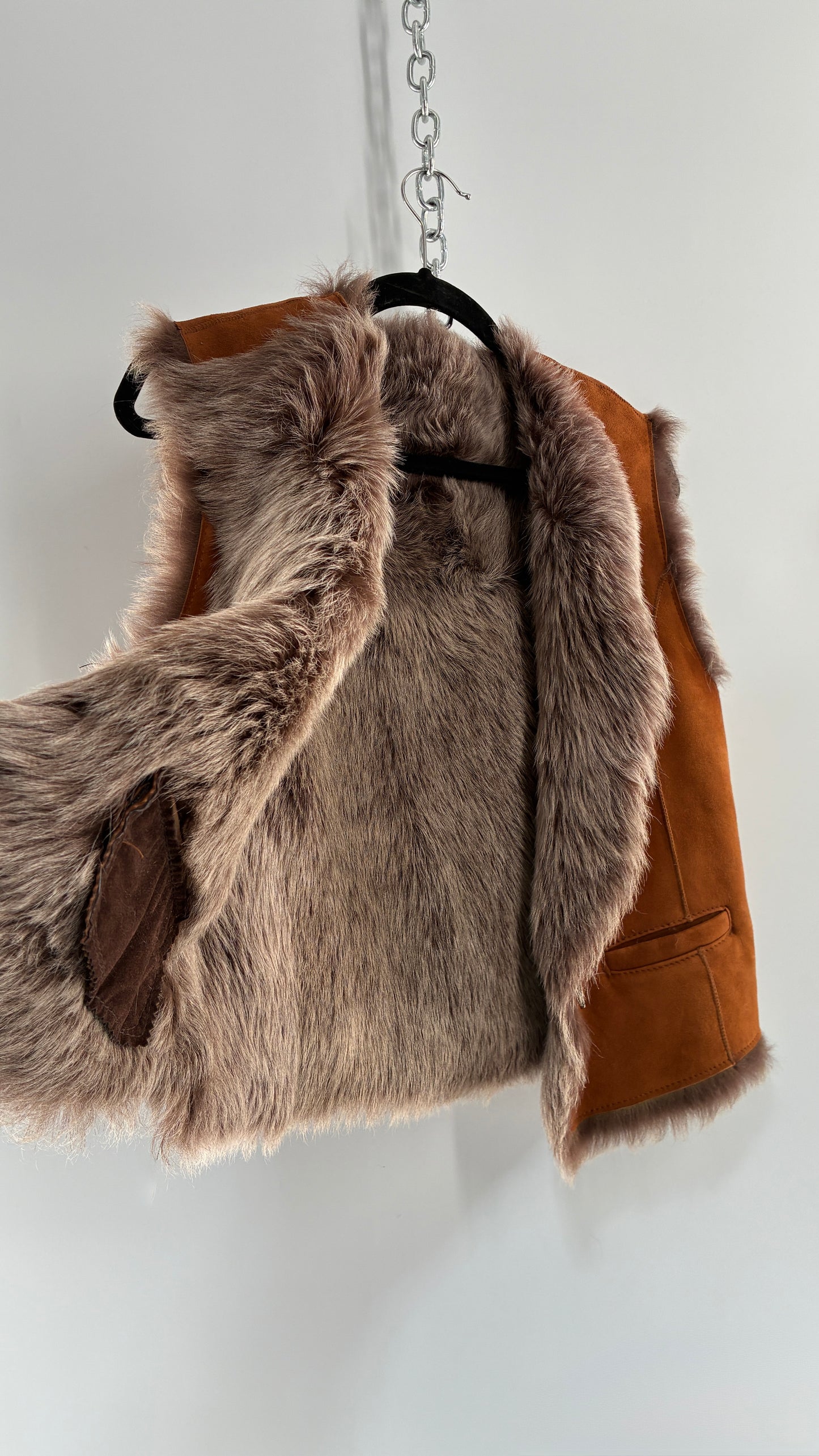 OVERLAND Genuine Fur and Sheepskin Suede Leather Vest Made in France (12)
