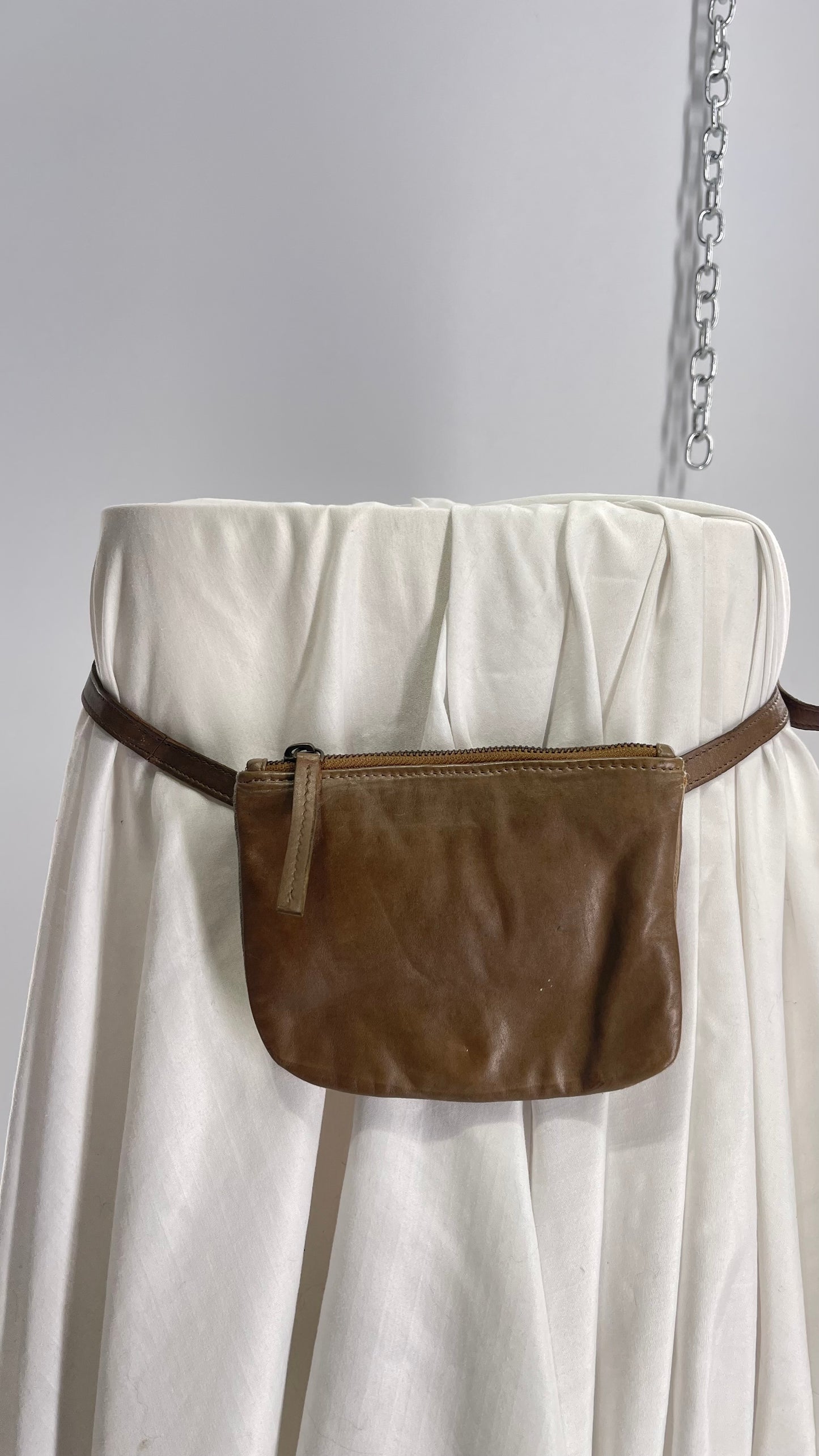 Free People Brown Leather Crossbody Fanny Pack Hip Bag