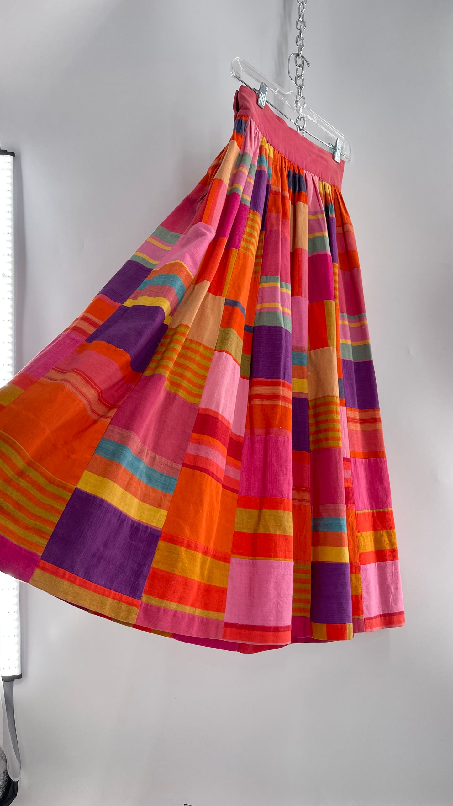 Vintage El Palomar Patchwork Skirt Made in Jalisco Mexico (XS)