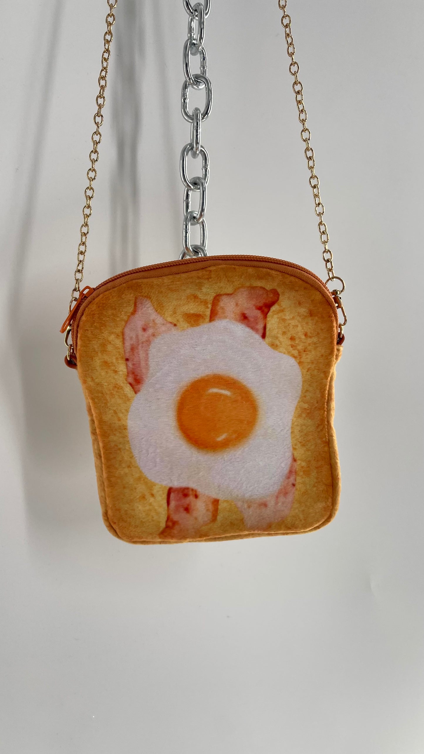 Toast Purse with Egg and Bacon Strips- Breakfast on The Go Bag
