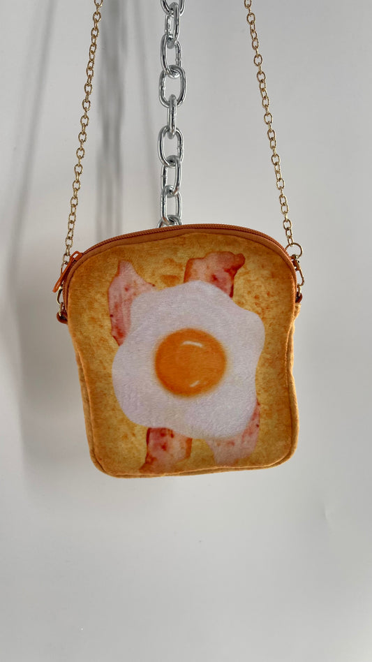 Toast Purse with Egg and Bacon Strips- Breakfast on The Go Bag