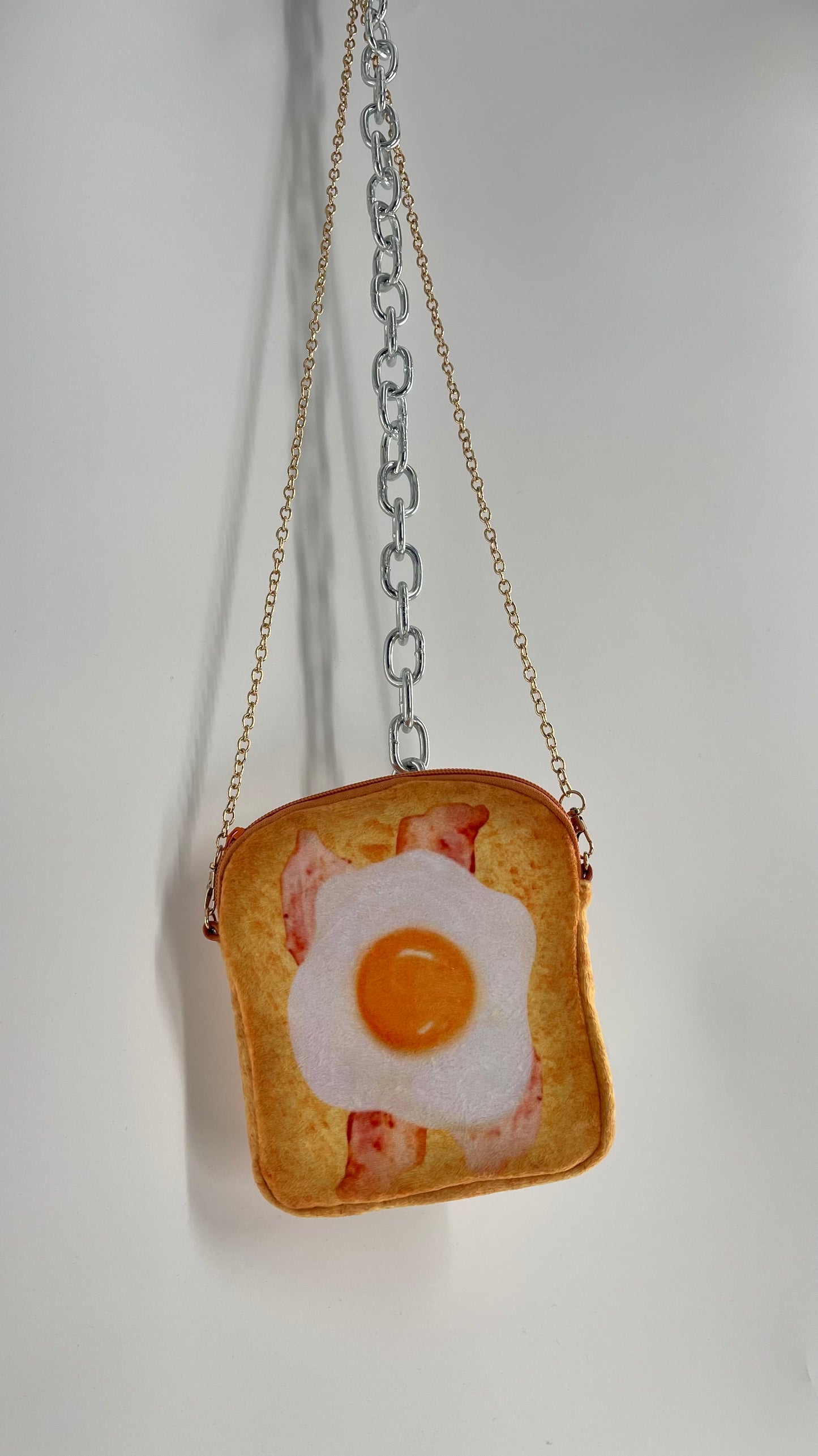 Toast Purse with Egg and Bacon Strips- Breakfast on The Go Bag