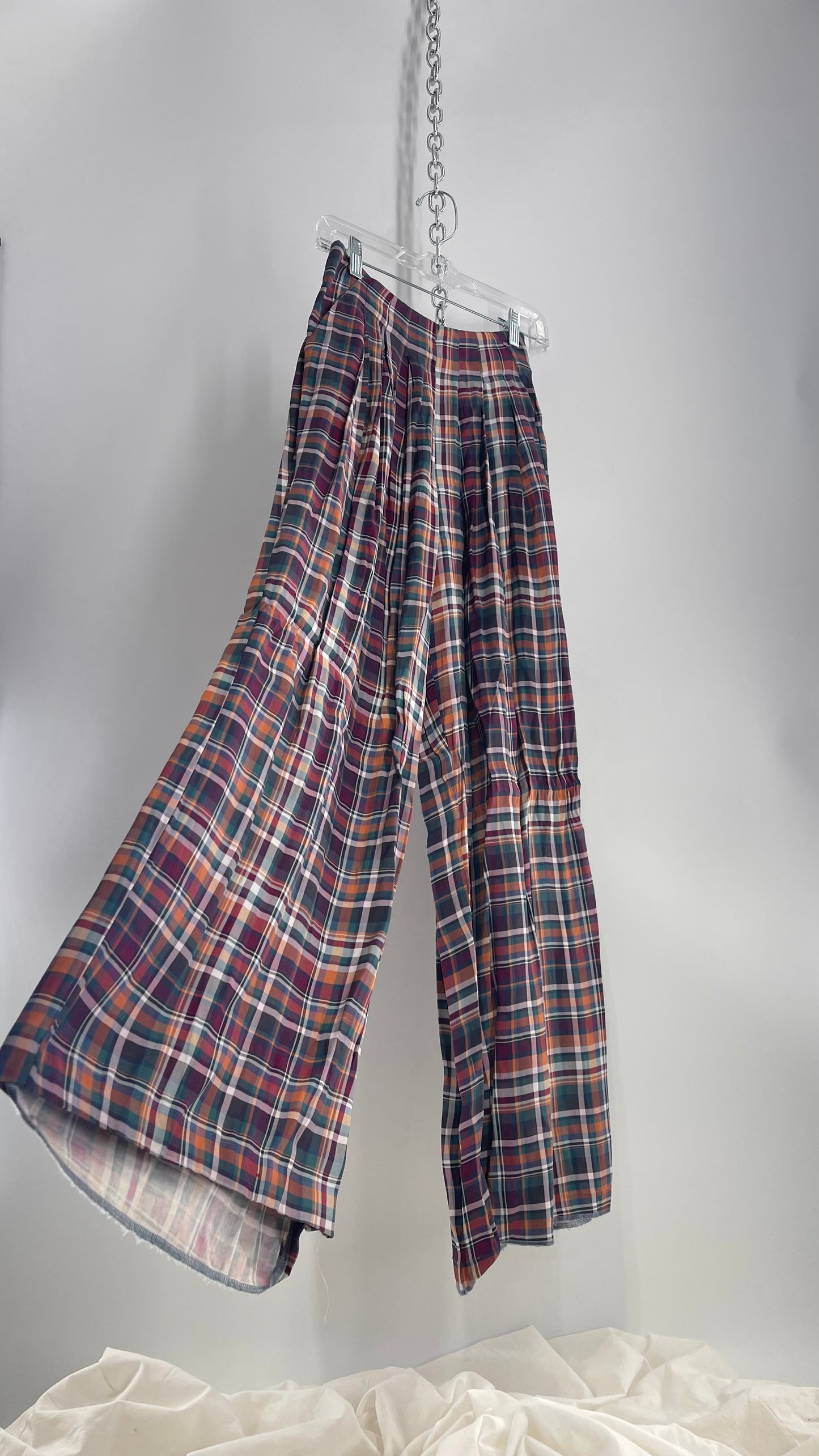 KACHEL X Anthropologie Plaid Wide Leg Pants (2)