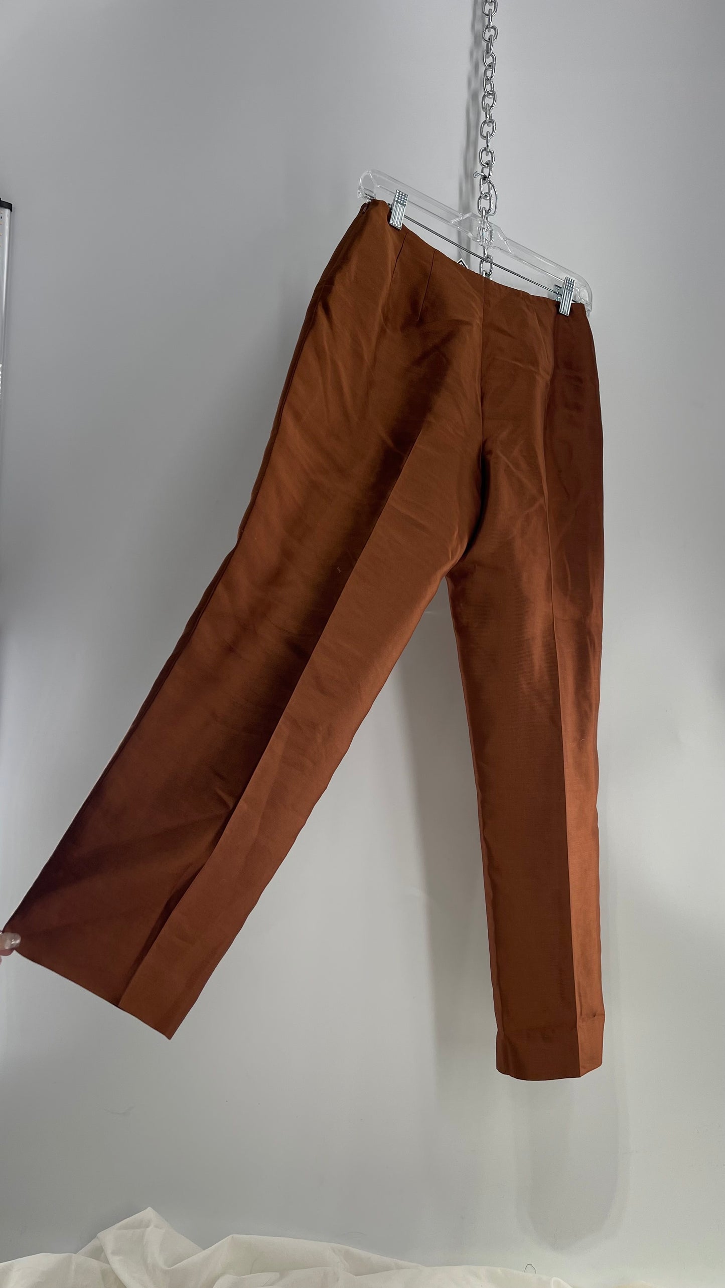 Vintage Talbots 100% Silk Copper Trouser (8)