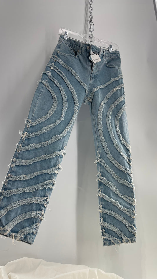 RAGGED PRIEST x Free People Raw Edge Seam Jeans with Tags Attached (28)