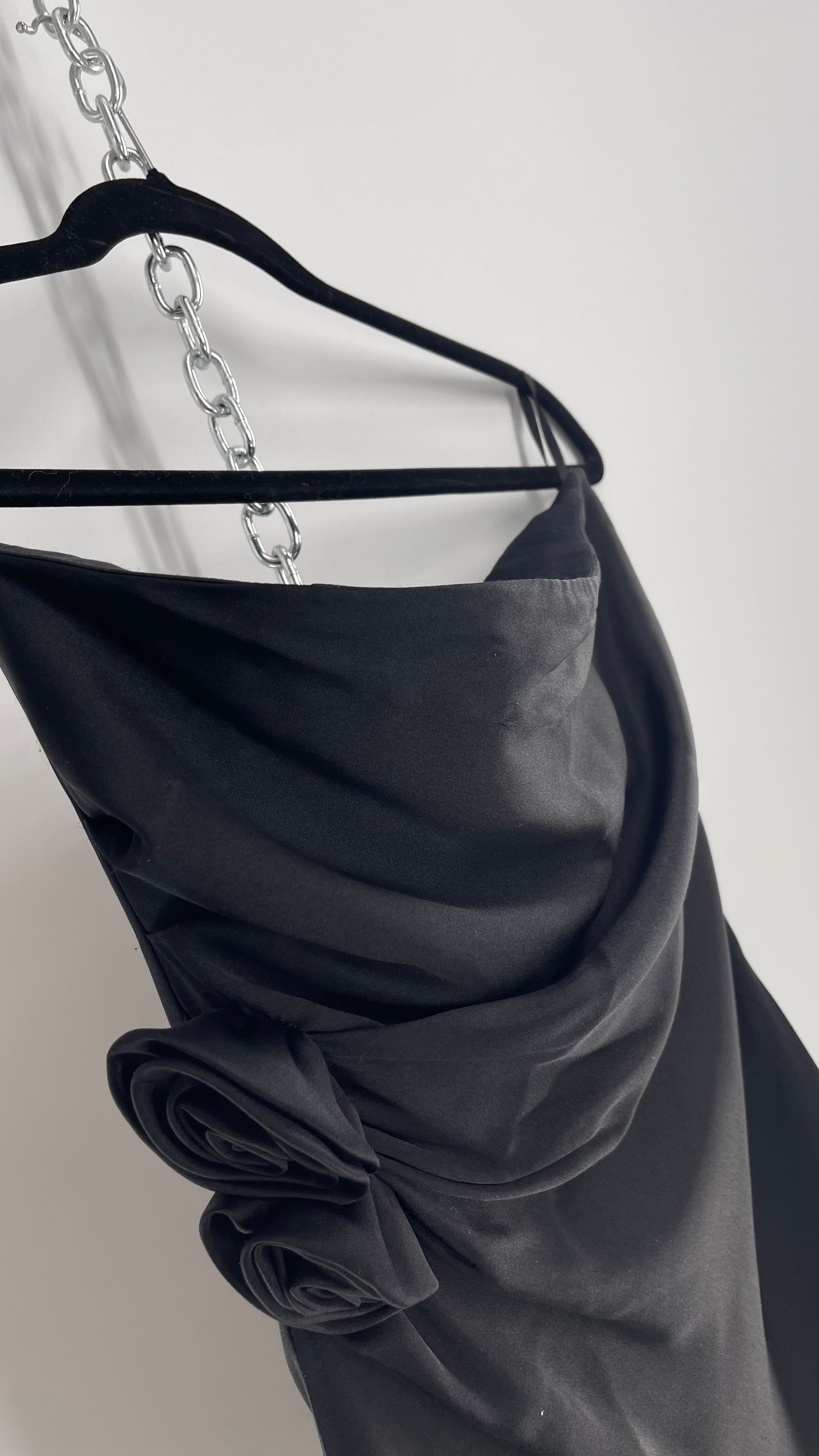 banana republic black silk dress Matte Silk Cowl-Neck Backless Maxi Dress