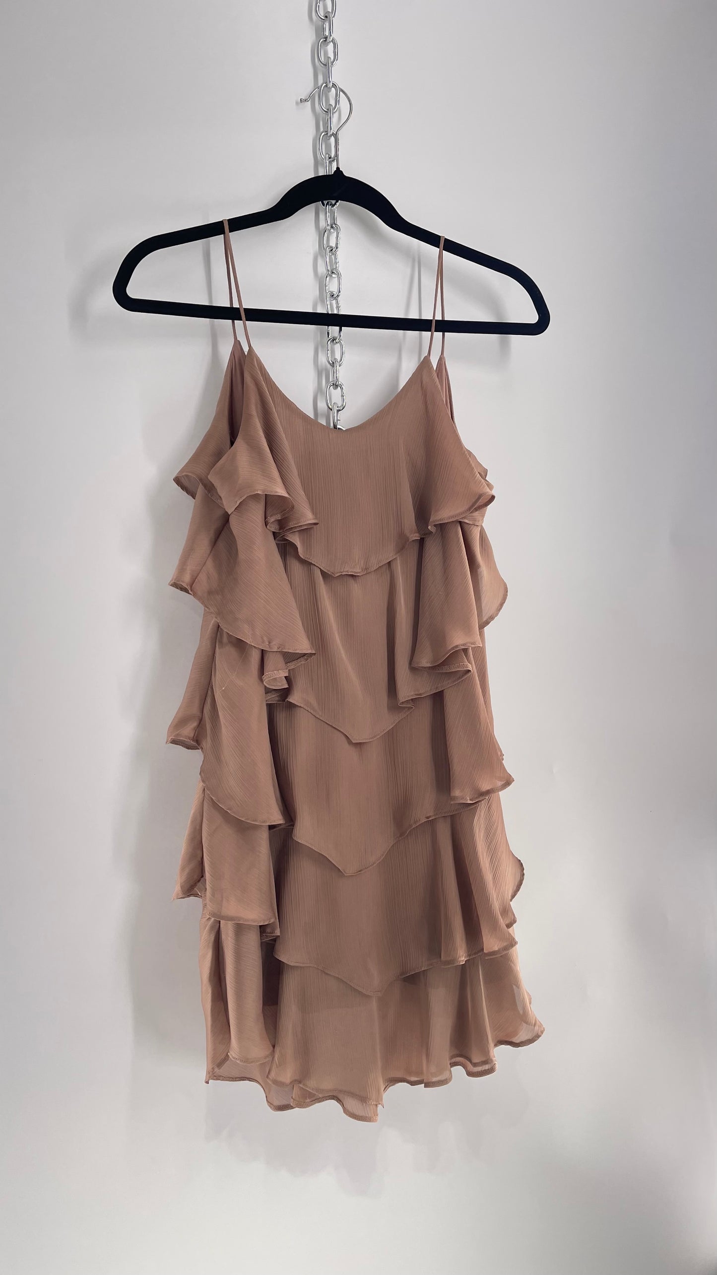 Vintage Beige Ruffled Long Tank (XS)