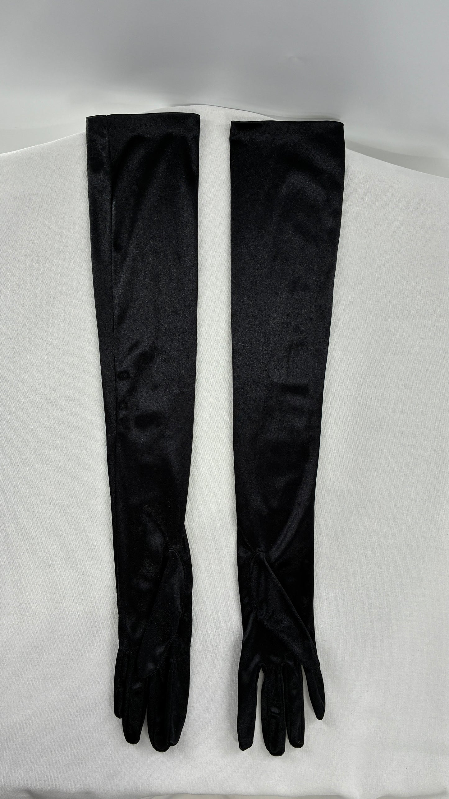 Vintage Black Silky Full Length Gloves