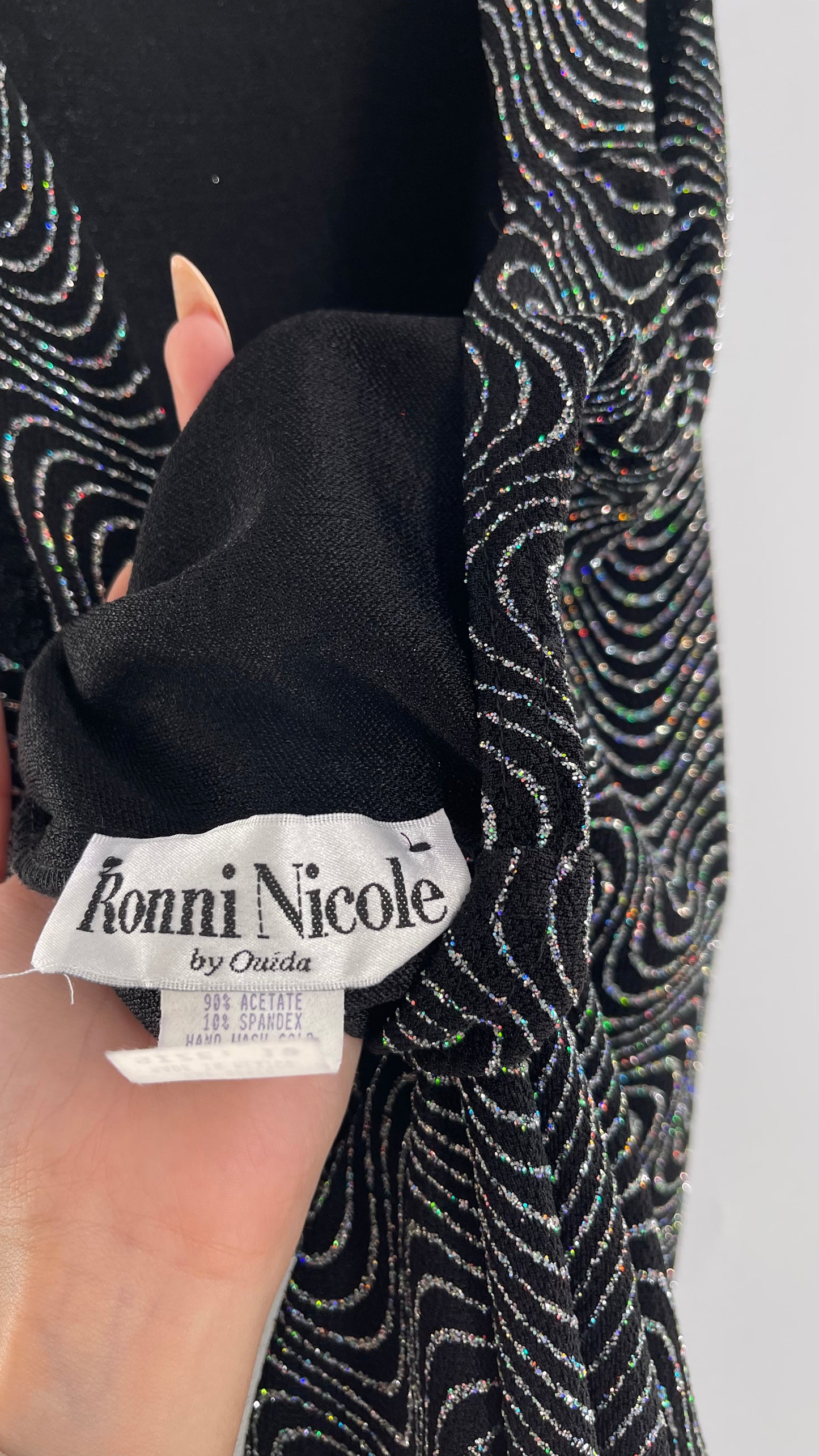 Deadstock Vintage Ronni Nicole 1980s Dress with Open Back Detail (10)