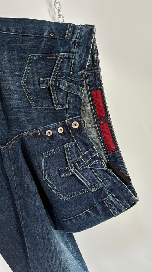 Vintage MARITHÉ FRANCOIS GIRBAUD Medium Wash Jeans with Hip Pocket Details (30)