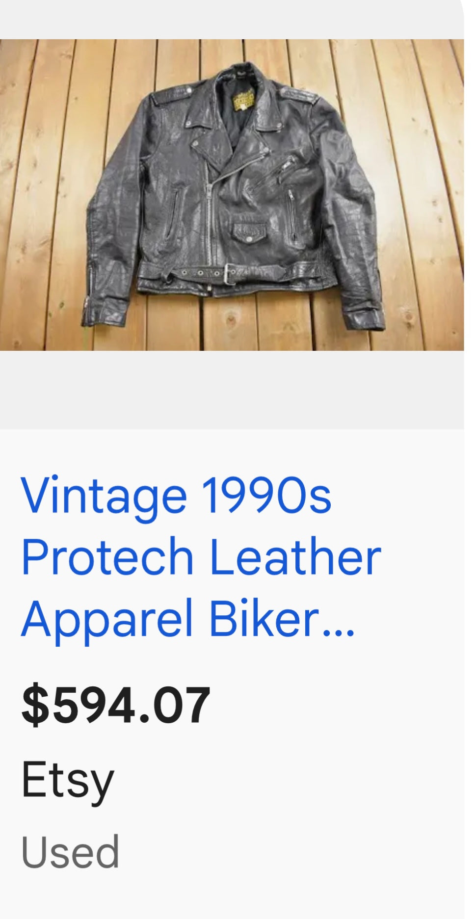 Vintage PROTECH Black Leather Motorcycle Jacket (46)