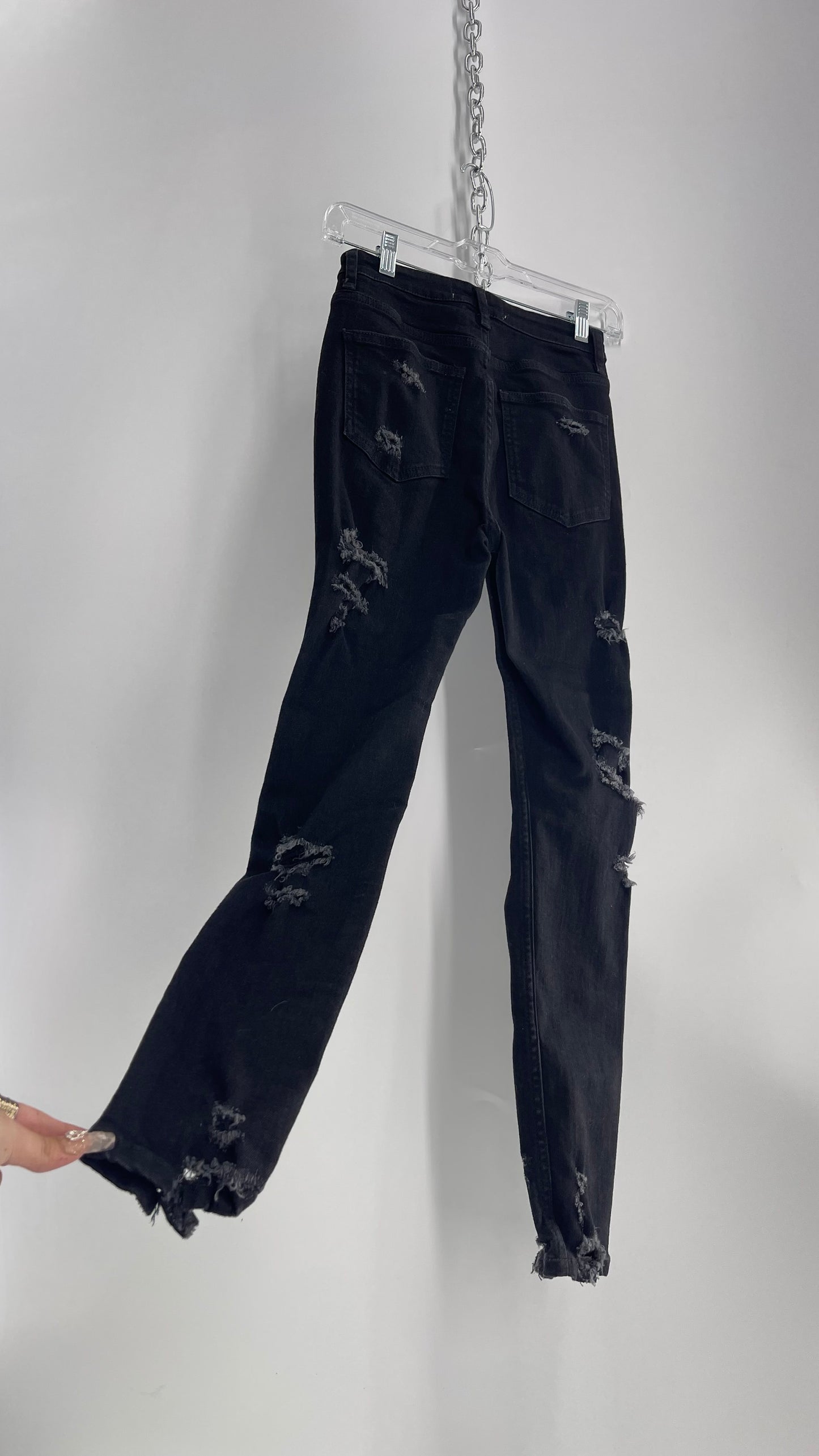 Free People Distressed Dark Gray Jeans with Tags Attached (25)