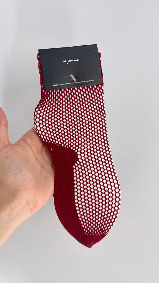 Urban Outfitters Maroon Mesh Socks