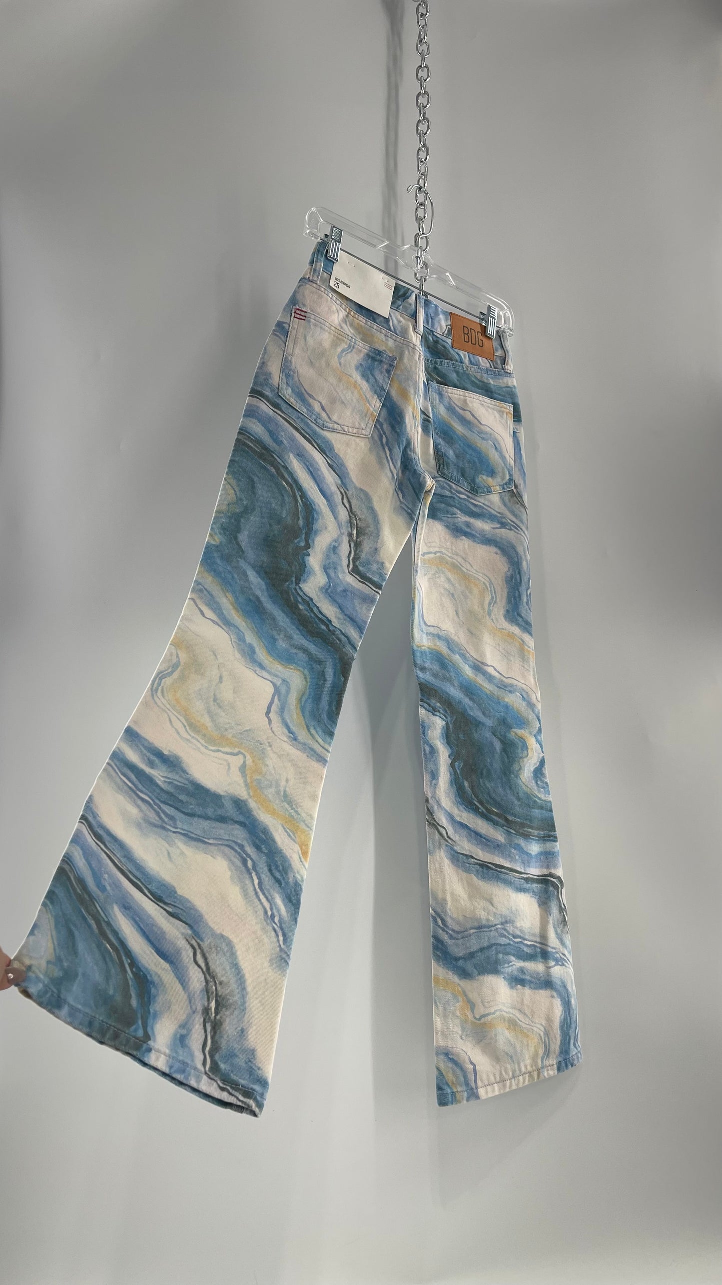 BDG Geode Graphic Blue Kickflares with Tags Attached (25)