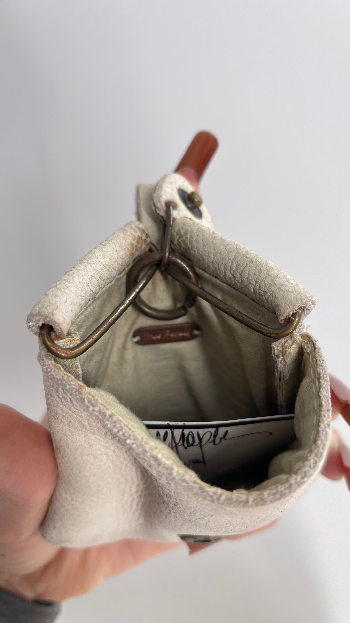 Free People Cream Mini Purse