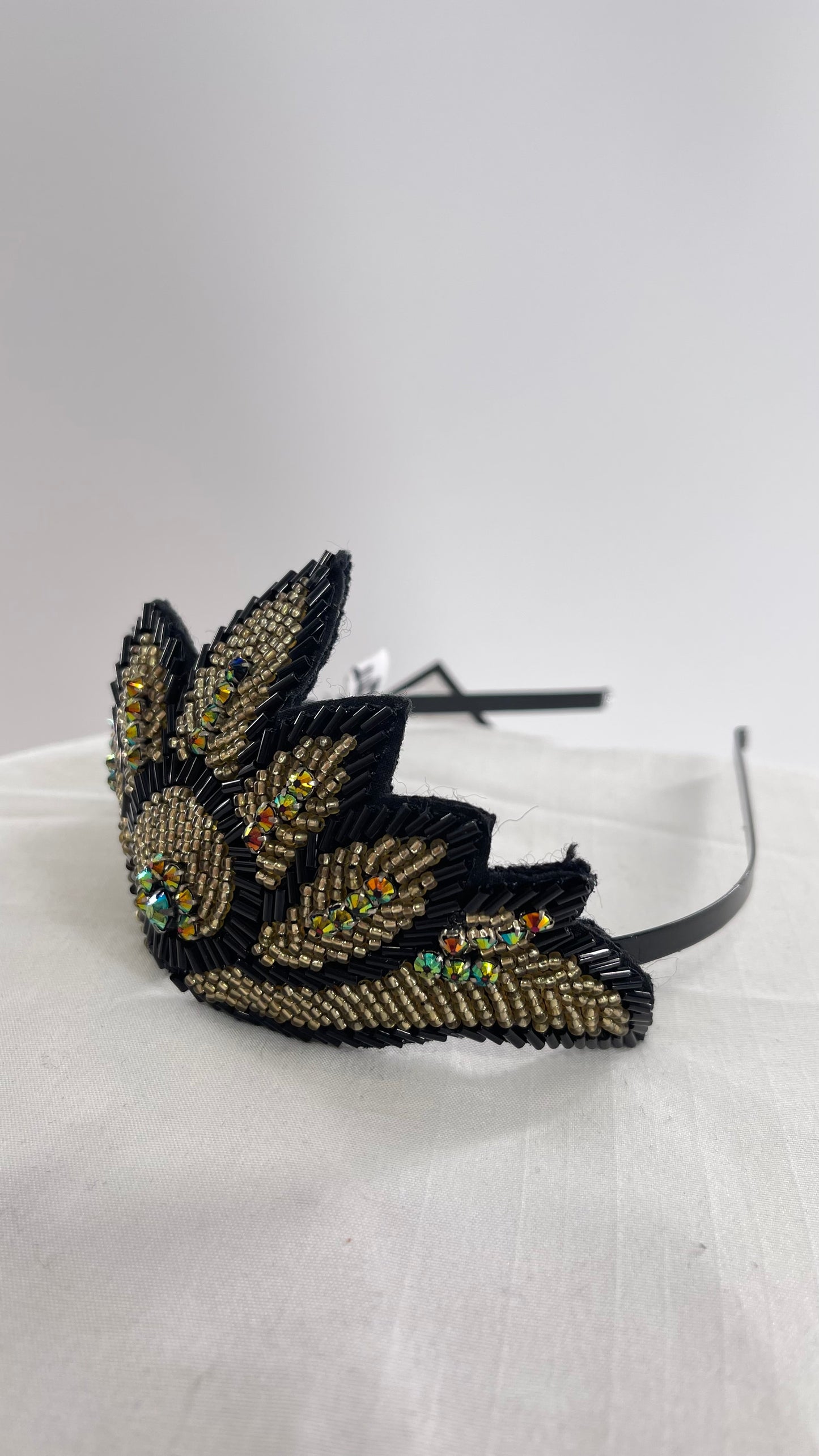 Free People Black Swan Beaded Headpiece