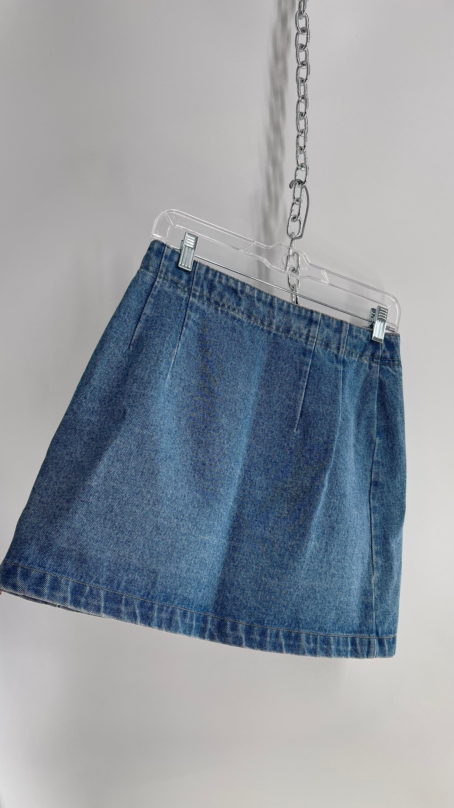 Vintage No Excuses 1990s Denim Button Front Mini Skirt (11/12)