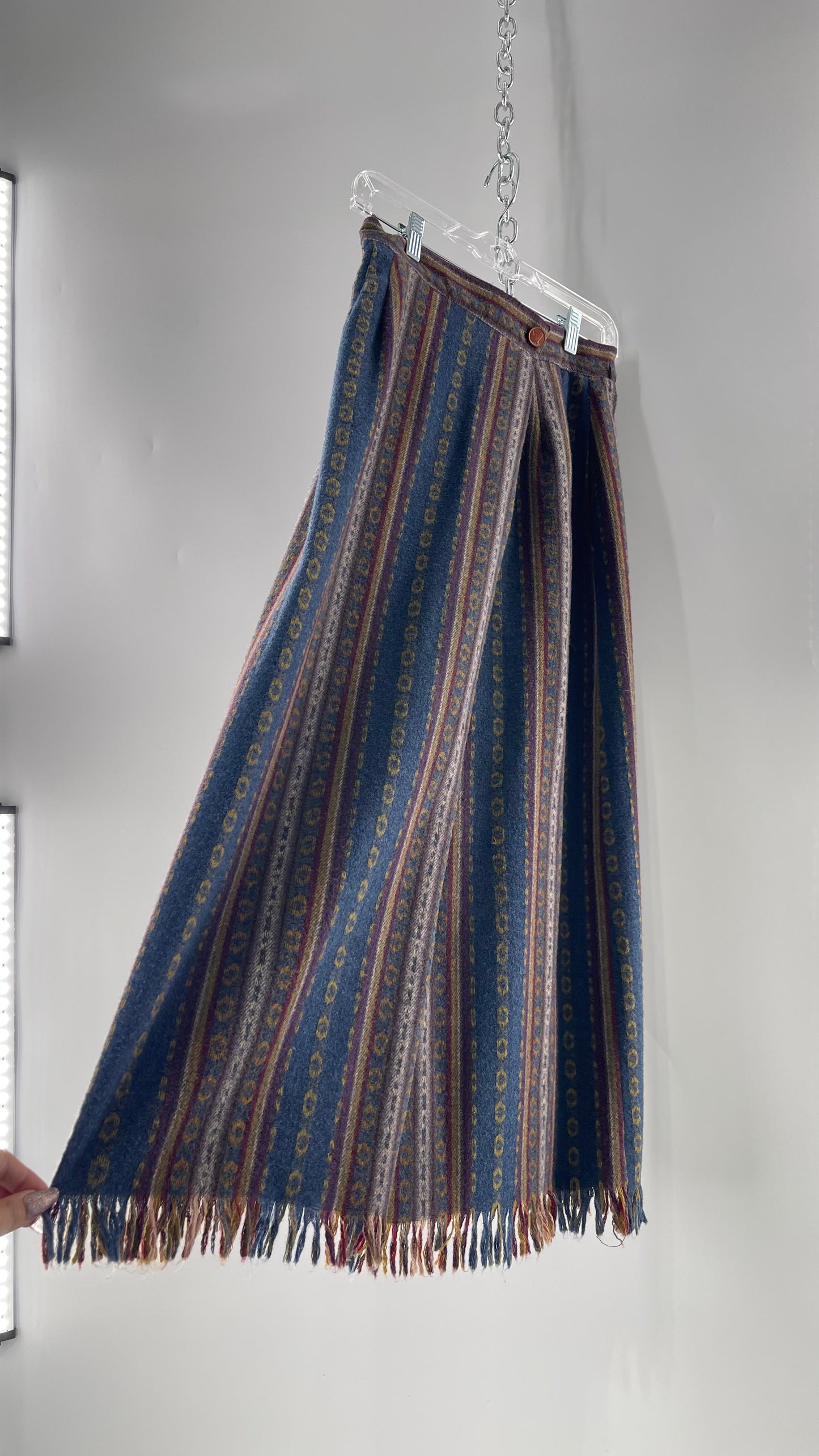 Vintage Bonnie Norma Woven 25% Wool Maxi Skirt (8)