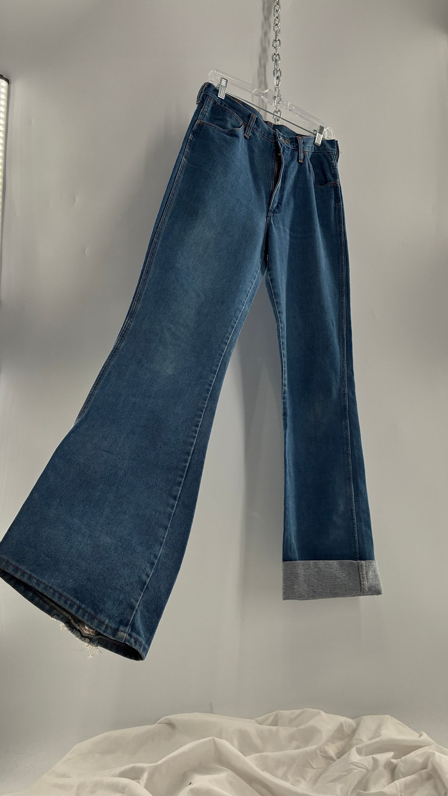 Vintage Free People WRANGLER Light Wash High Waisted Jeans (31x38)