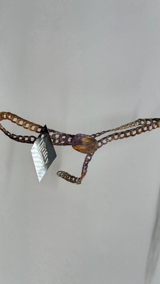 RARE Vintage 1970s Thin Braided Wire, Mixed Metal, Coiled Belt Handmade in Greece