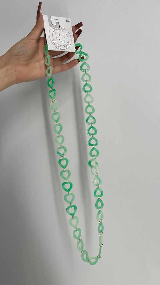 Urban Outfitters Green Chained Hearts Necklace/Waist Chain with Tags Attached (S/M)